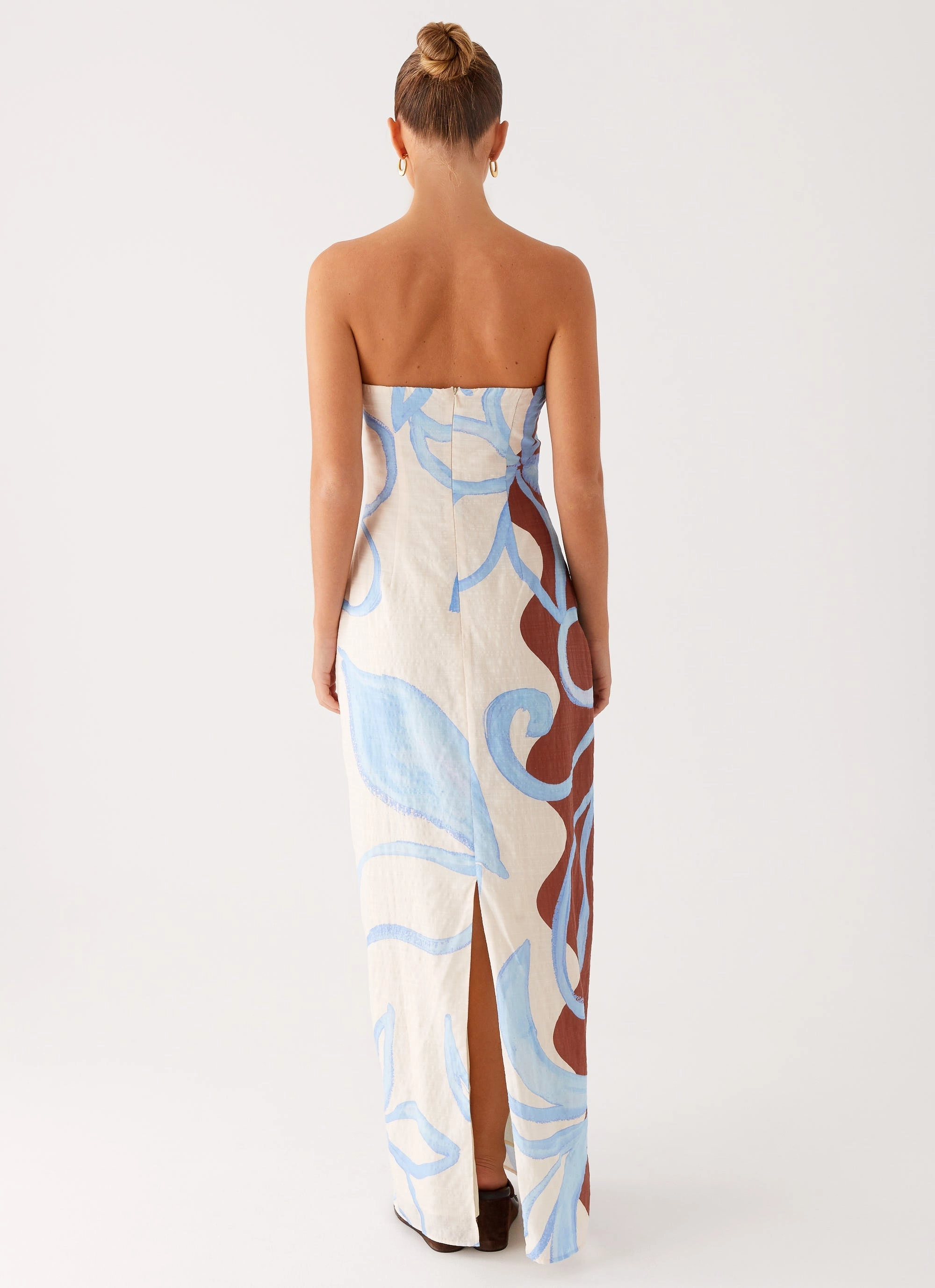 Raiden Maxi Dress - Bloom Wave Print Subtle Finish