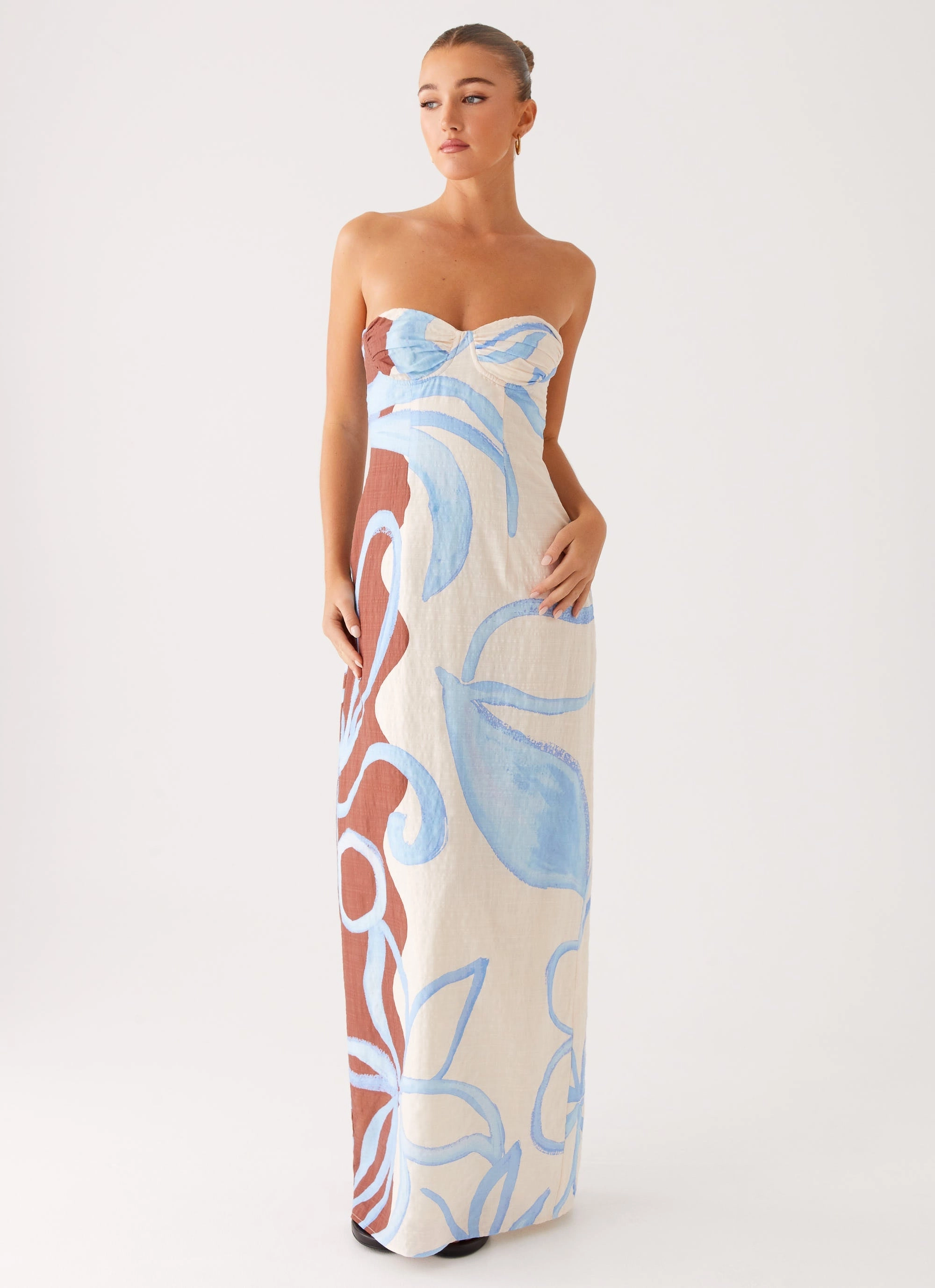 Stylish Appearance Raiden Maxi Dress - Bloom Wave Print