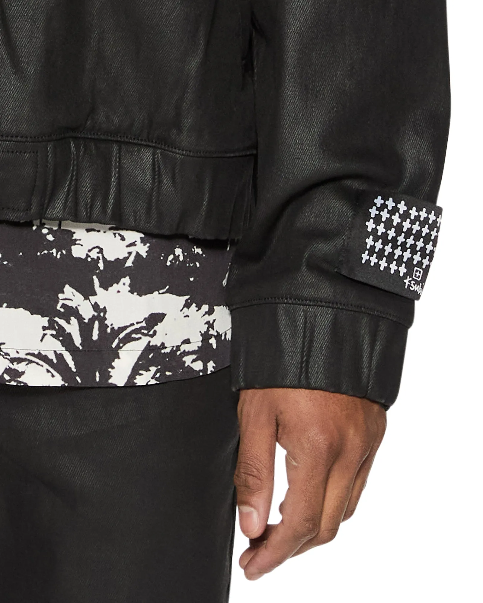 RecycledPolyester Multi Panel Cut RAIDER HARRINGTON WAXED BLACK FadeResistant Treatment