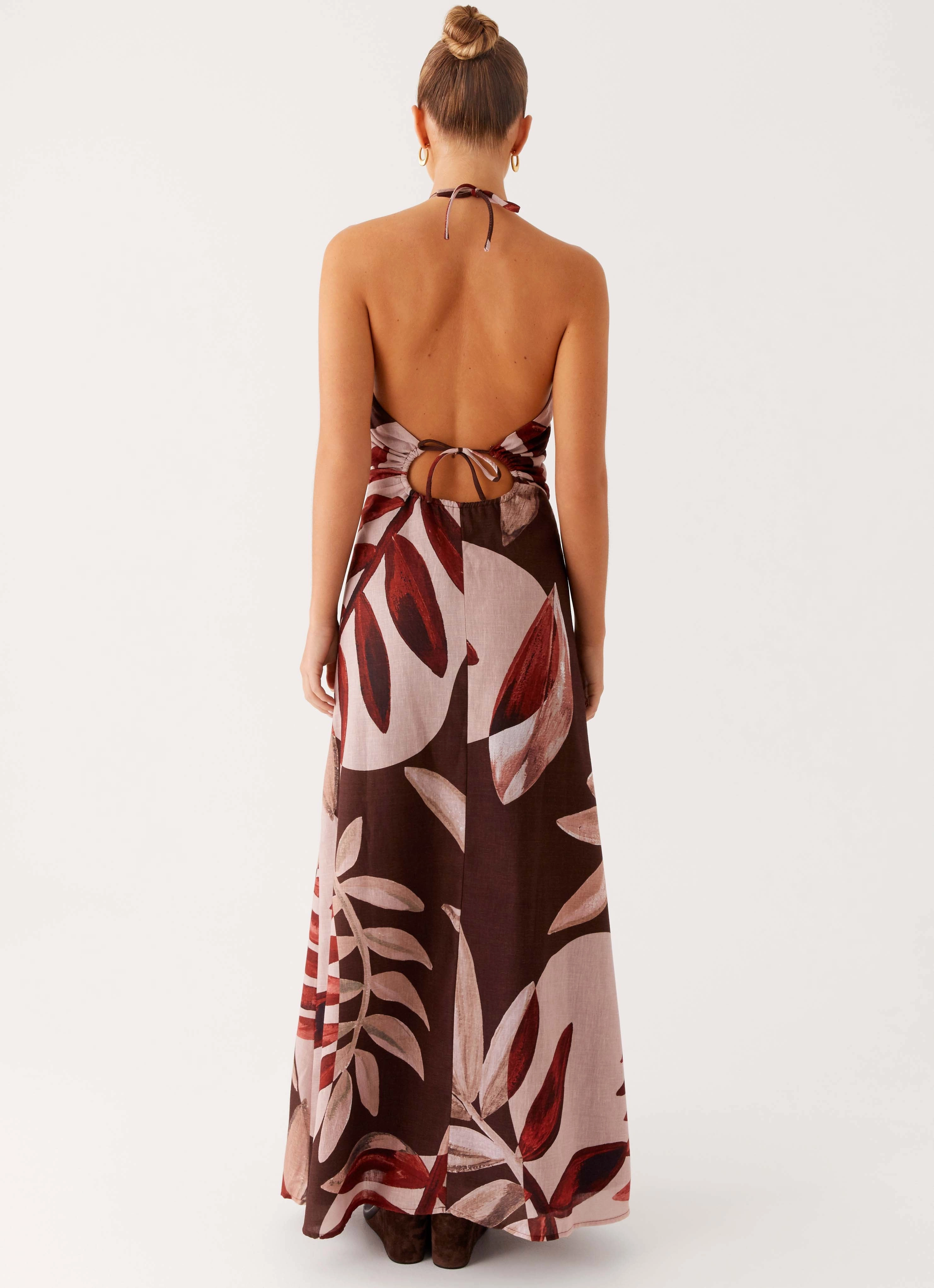 Ramona Linen Maxi Dress - Cinnamon Palm Cute Glow