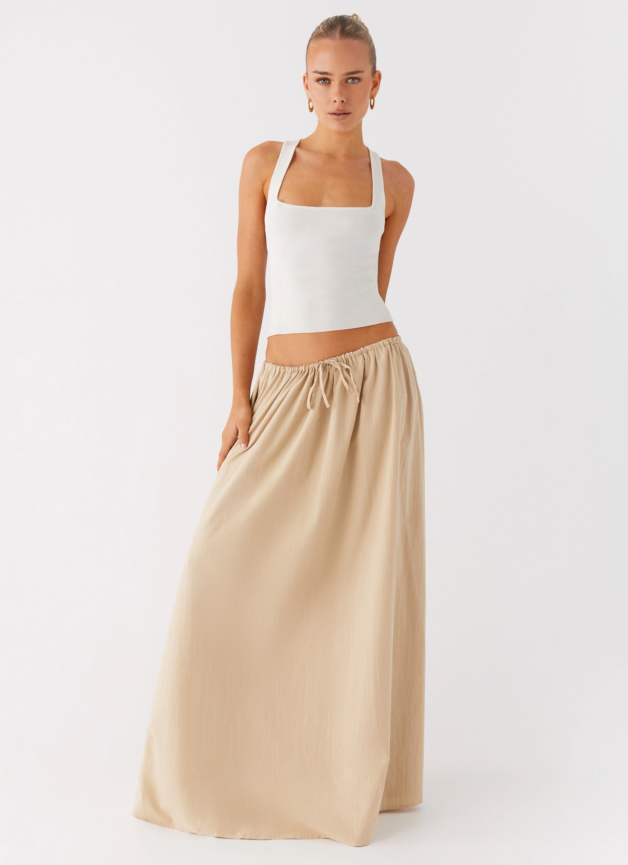 Daily Mood Chic Appeal Randy Maxi Skirt - Tan