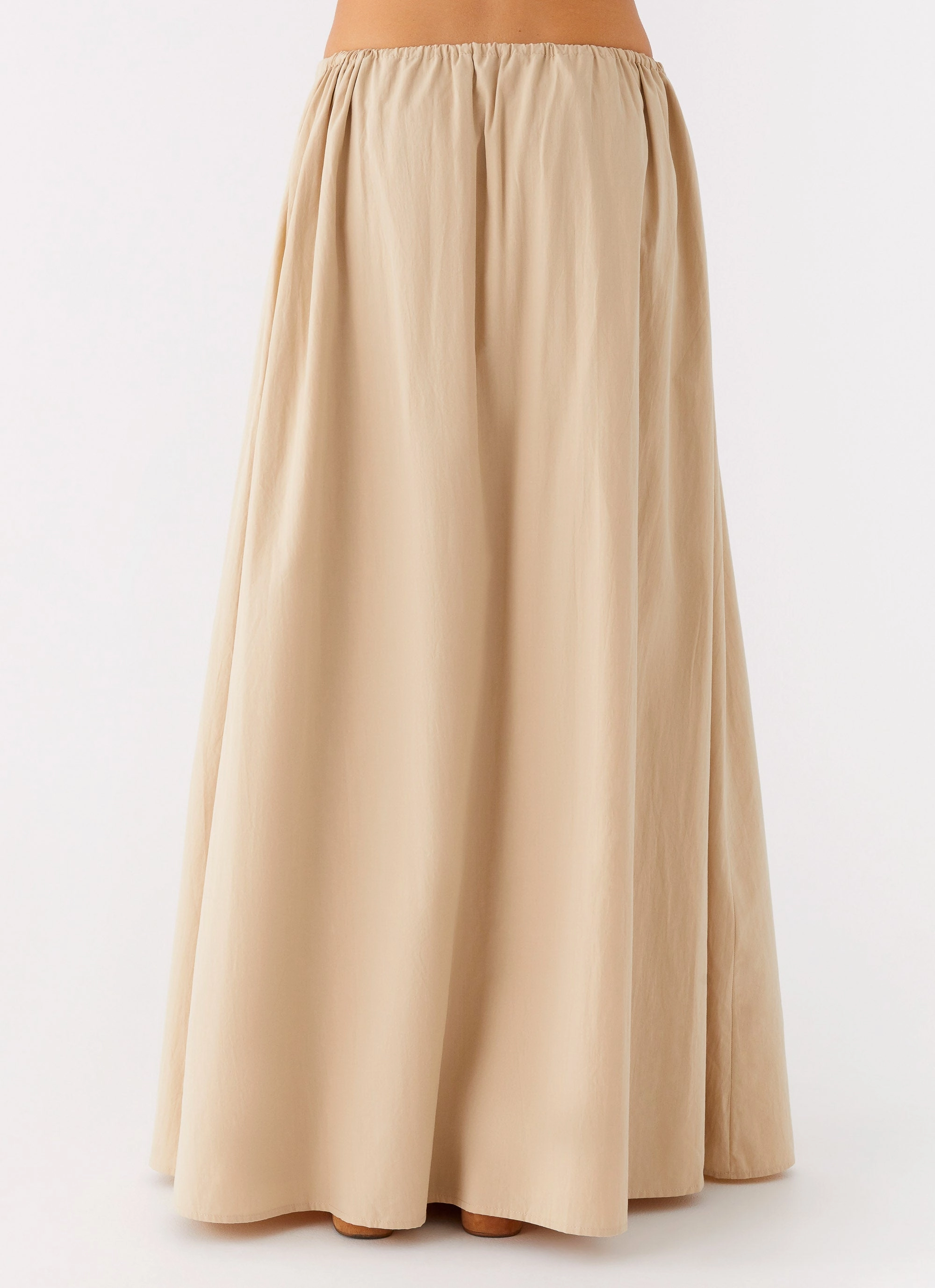 No Ride Up Winter Layering Randy Maxi Skirt - Tan