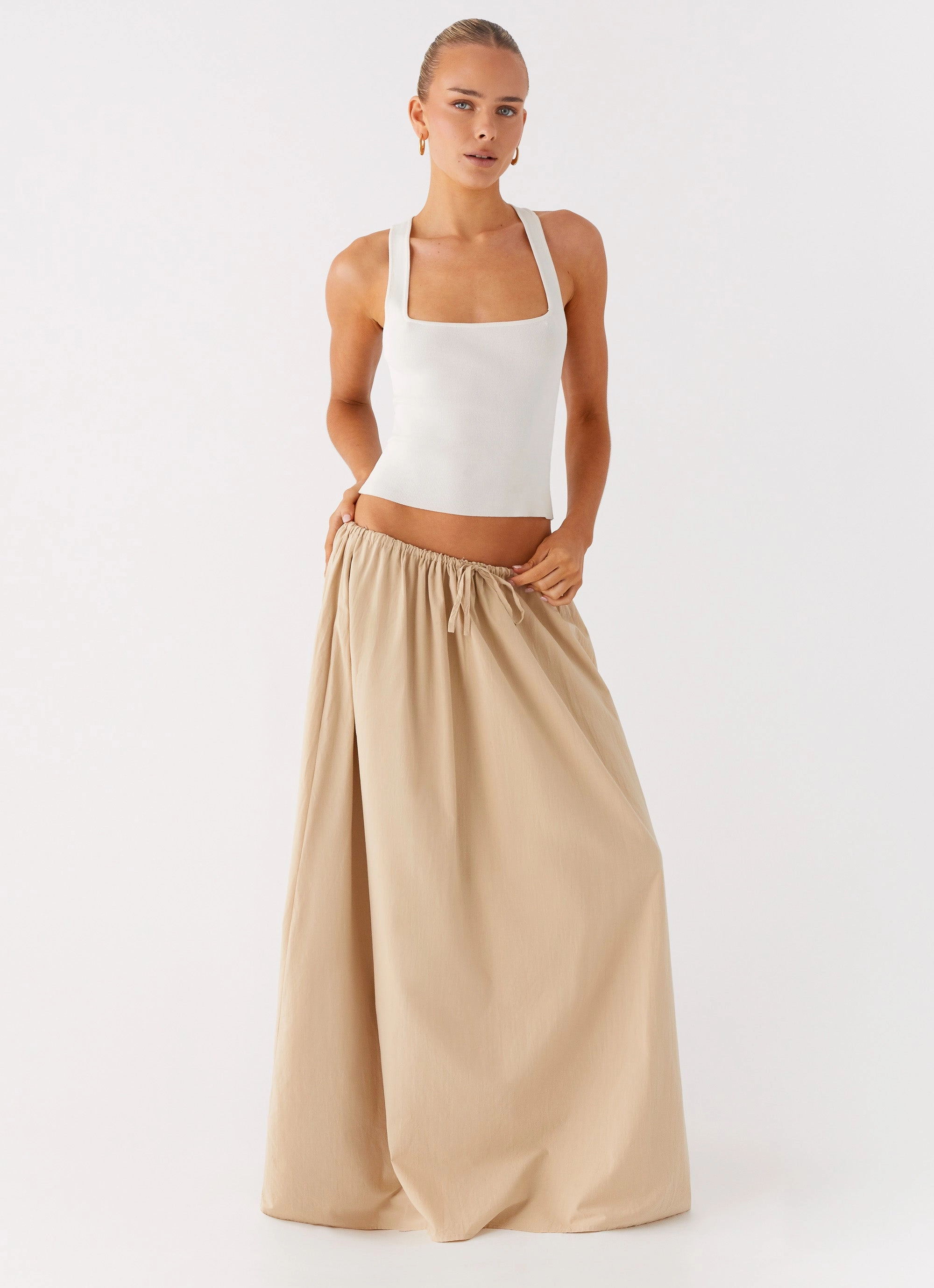 High low hem Randy Maxi Skirt - Tan