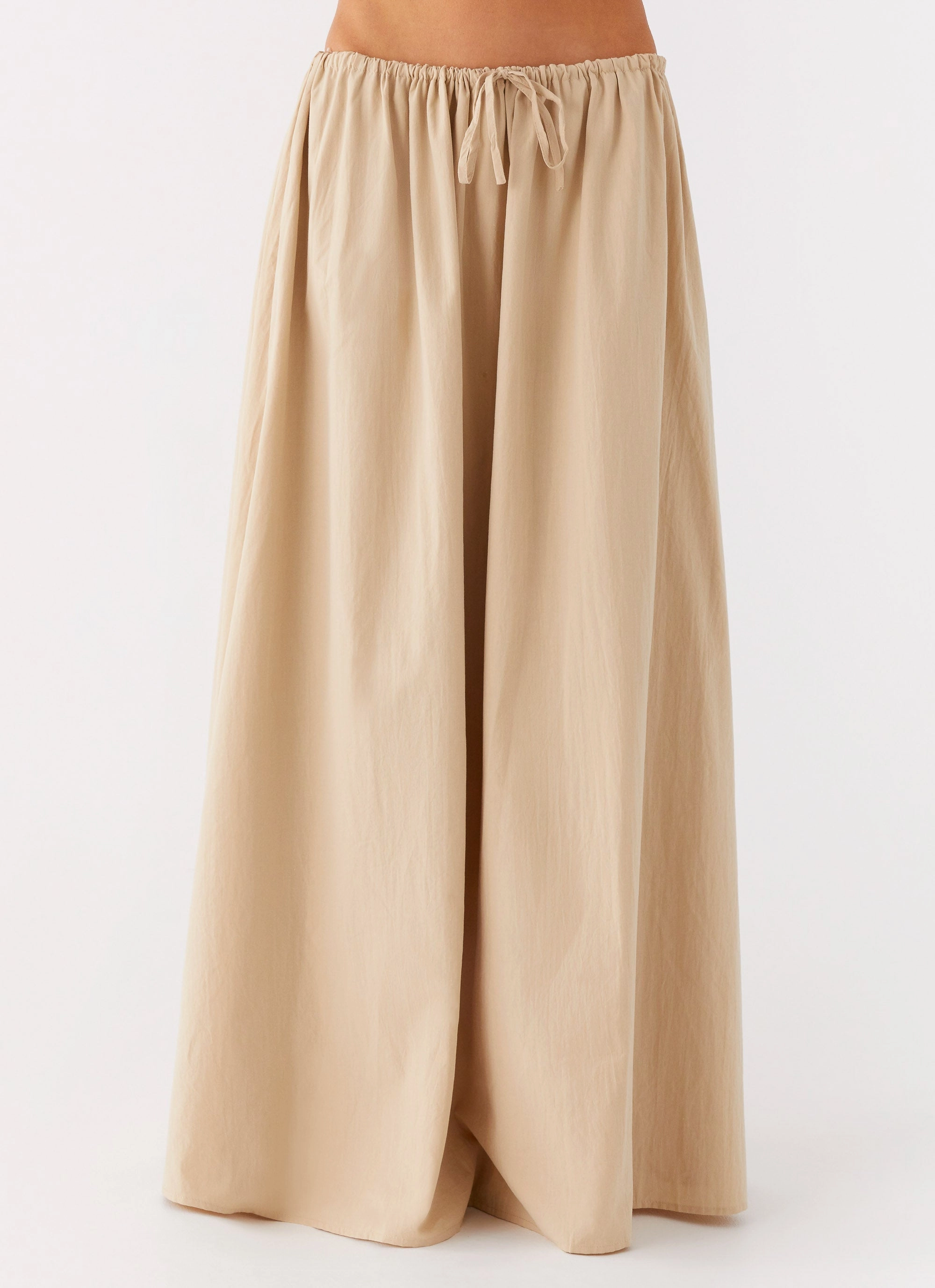 Adjustable drawstring Randy Maxi Skirt - Tan