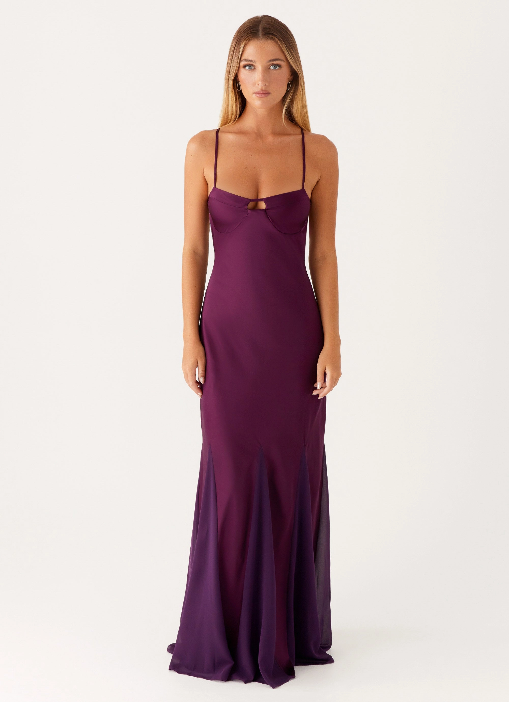 Ravello Maxi Dress - Mulberry Fashionable Touch Soft Pleats