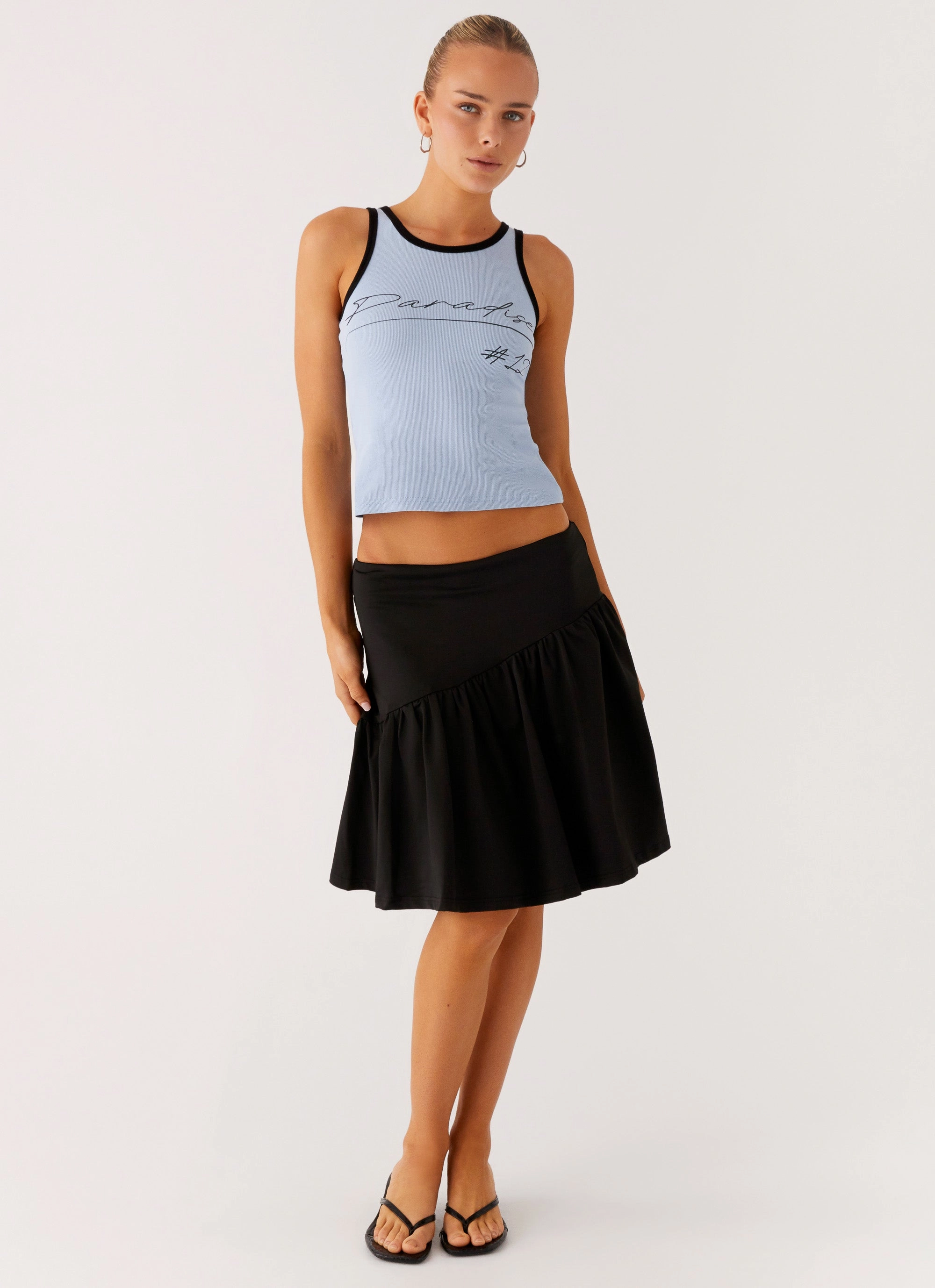 Rayna Midi Skirt - Black Silk Touch