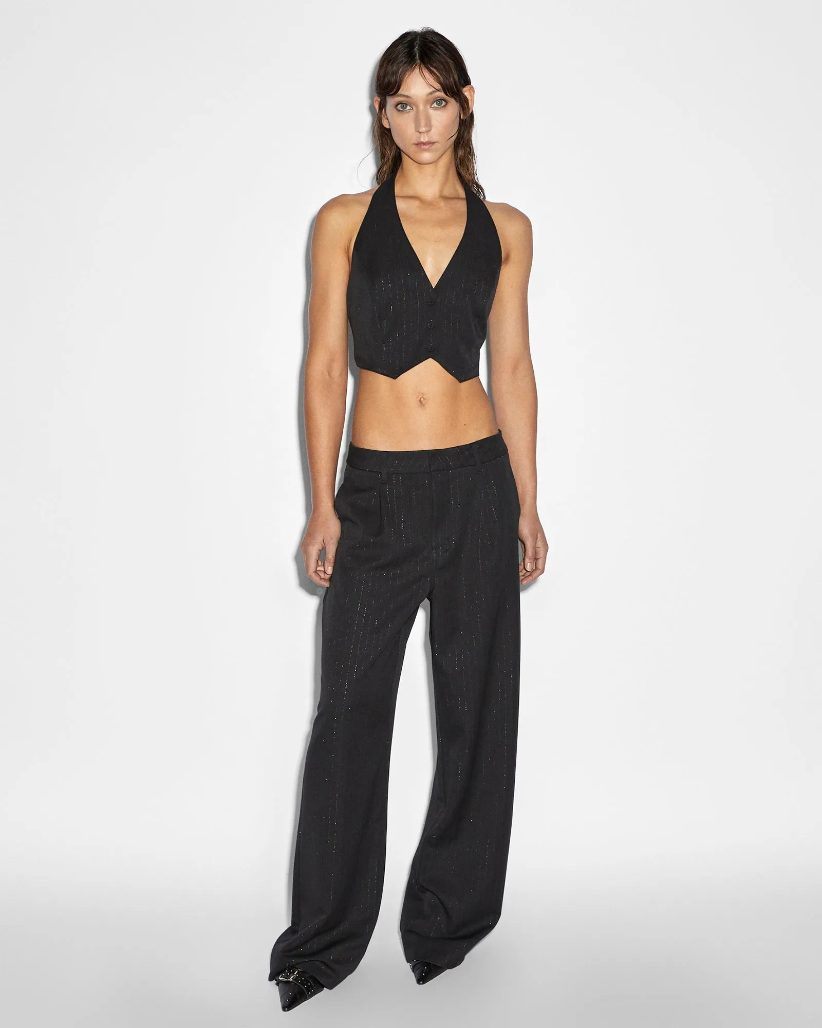 Comfortable Collar Sport Hoodie REBEL WAISTCOAT PINSTRIPE Hypoallergenic Lining