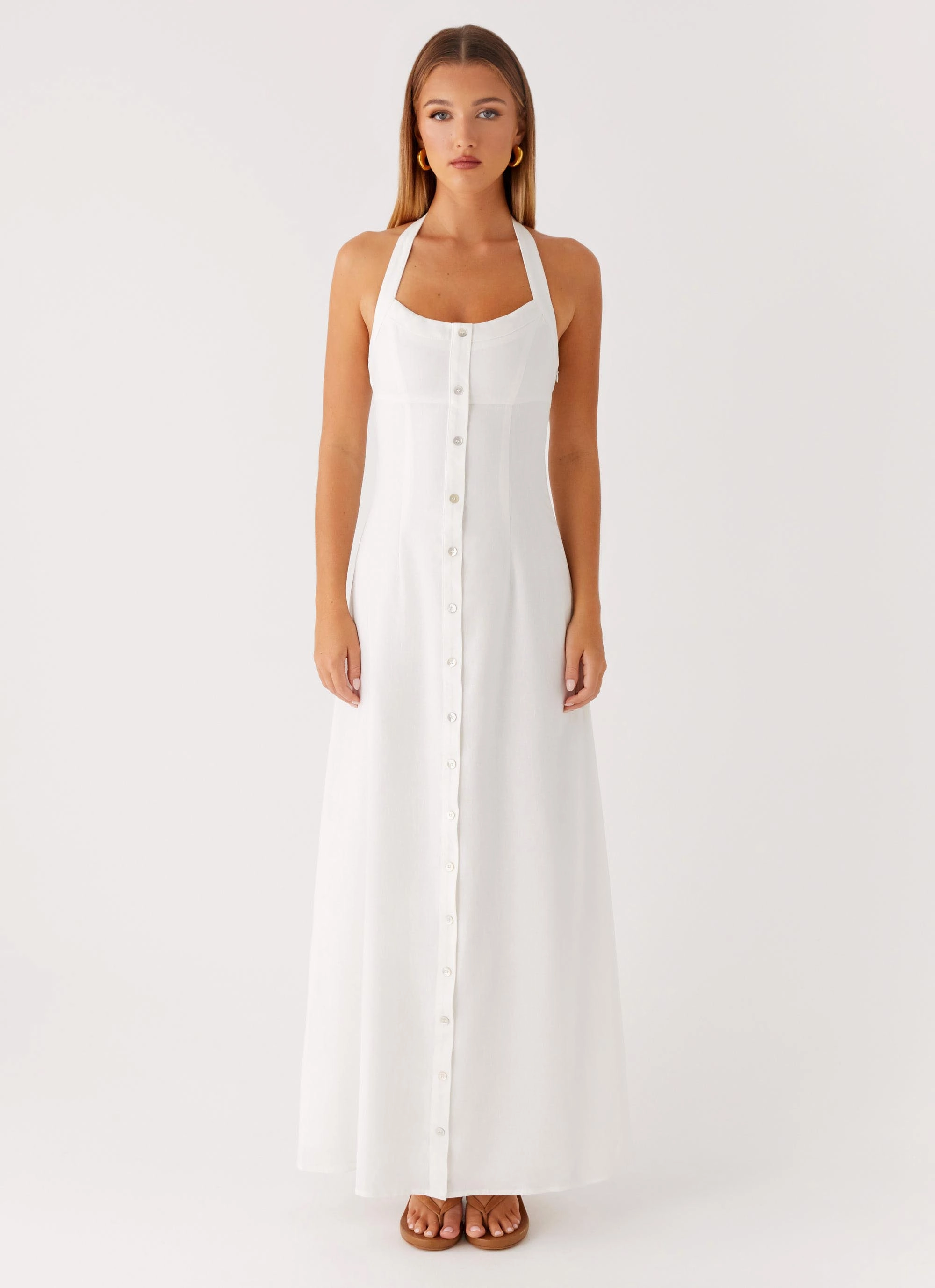 Jovanni Maxi Dress - White Professional Look