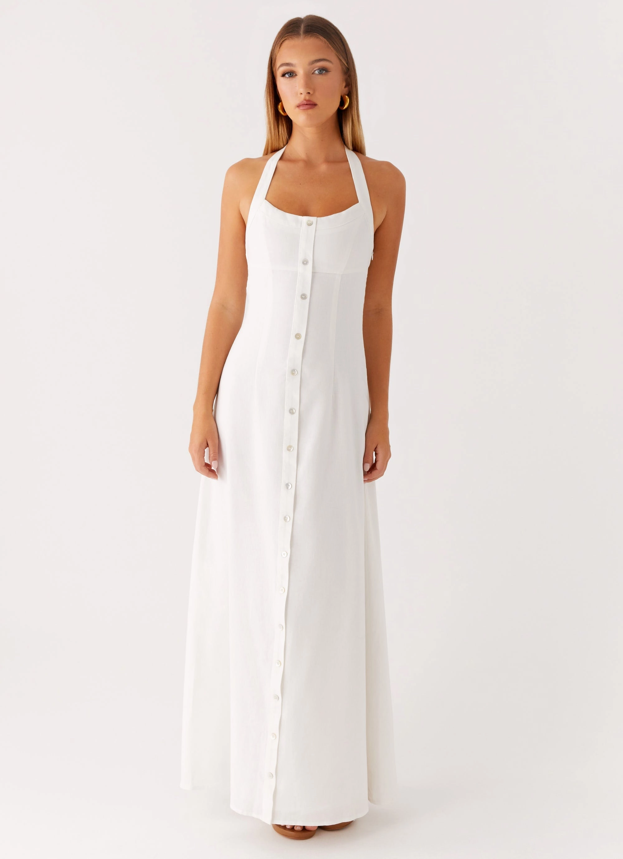 Flowy summer gown Fashion Look Jovanni Maxi Dress - White