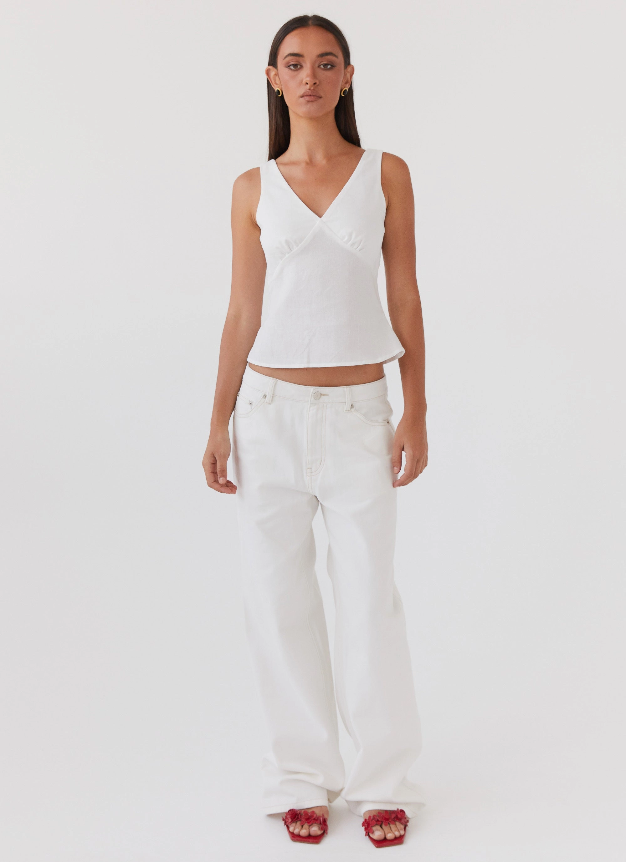 Vibrant Trendy Keanna Low Rise Denim Jeans - Ivory