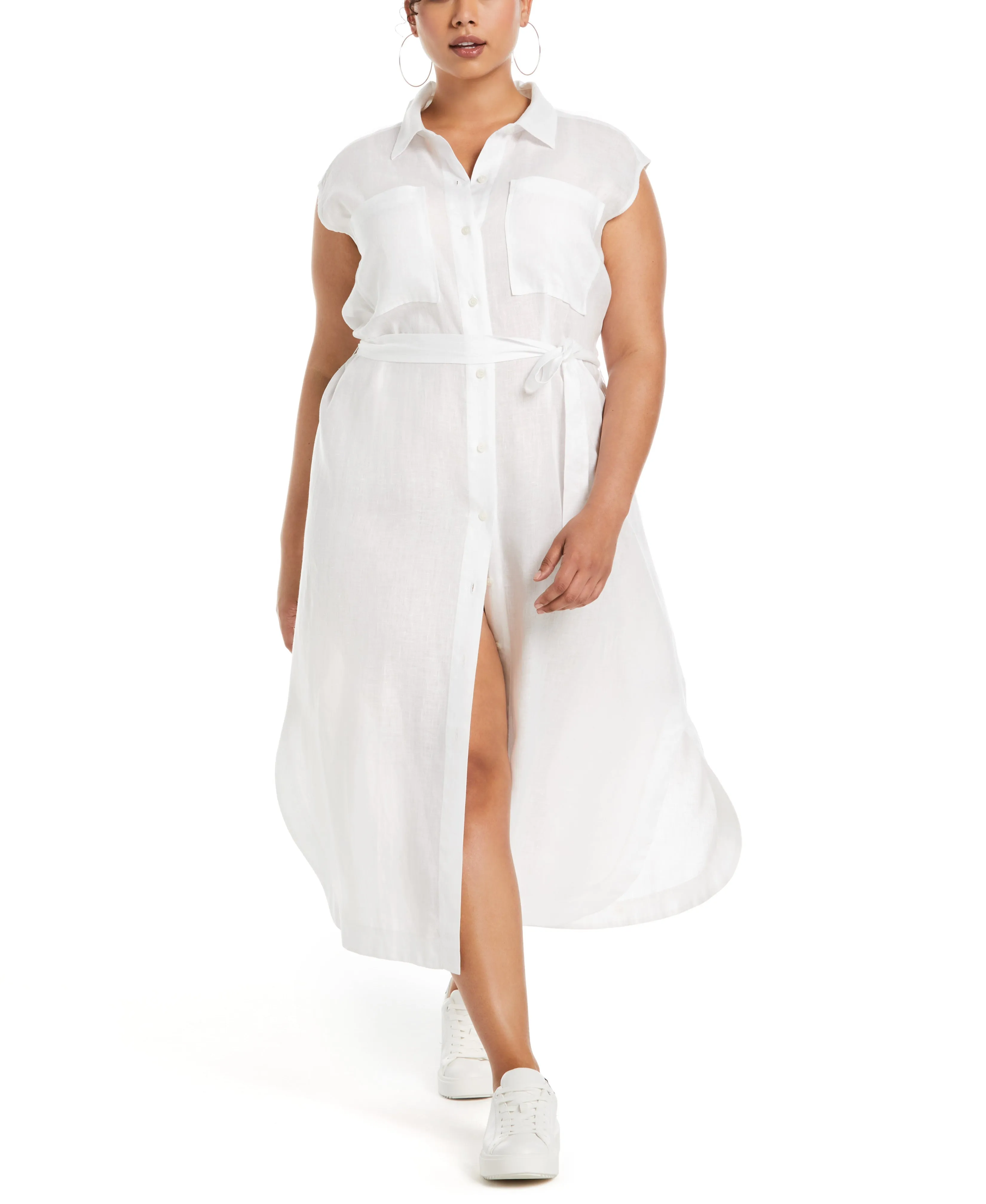 Perfect Comfort Wear Plus Size Linen Shirtdress