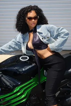 WaterproofSeams Reese Cropped Denim Jacket