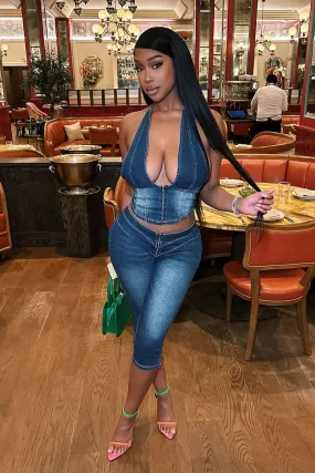 Sleek Comfort Nature Lover Party Look Denim Diva Essence Capri Jeans