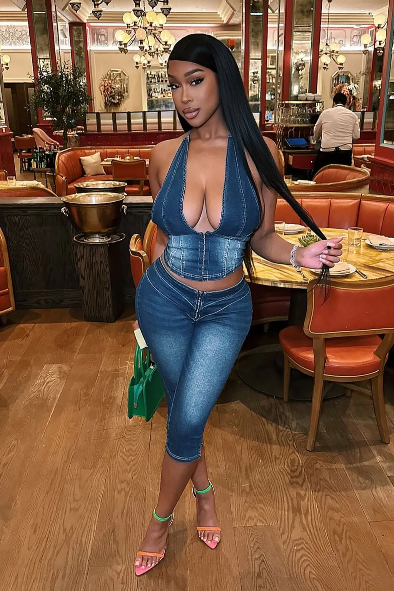 Denim Diva Essence Capri Jeans Elastic Cuff