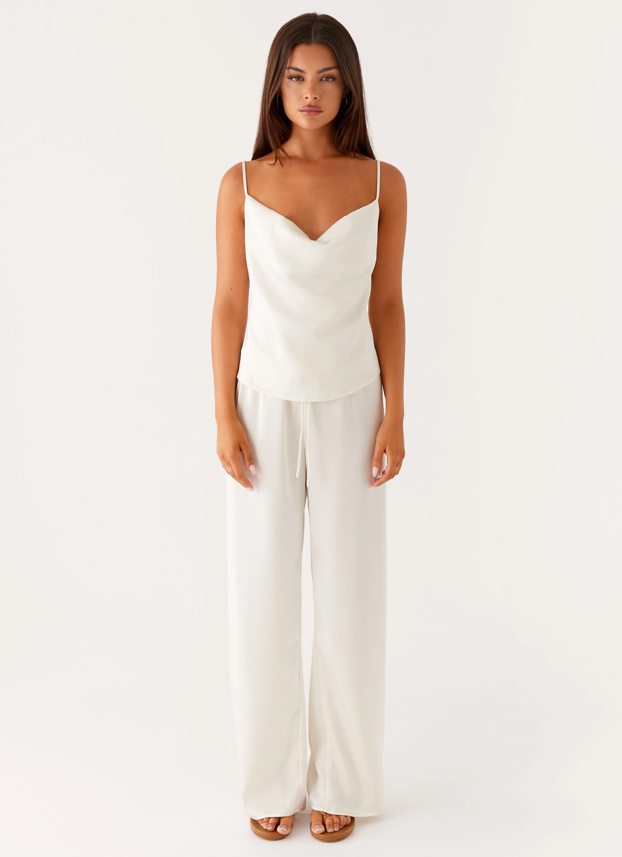 Kaia Cowl Neck Top - Butter Adjustable Cuffs