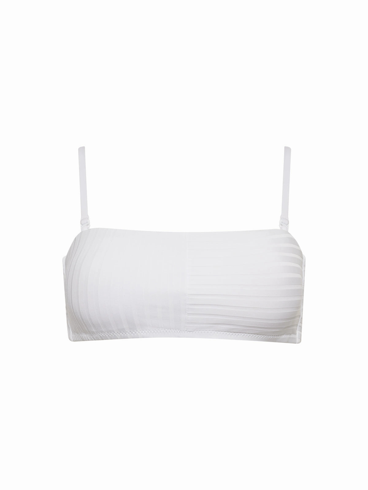 DoubleLayered Airflow Mesh Panel Refresh Rib Bandeau Bikini Top White
