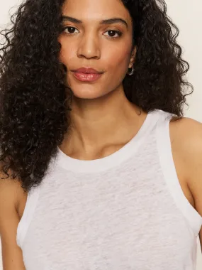 VentilatedBackPanel LightweightMaterial Linen Tank White
