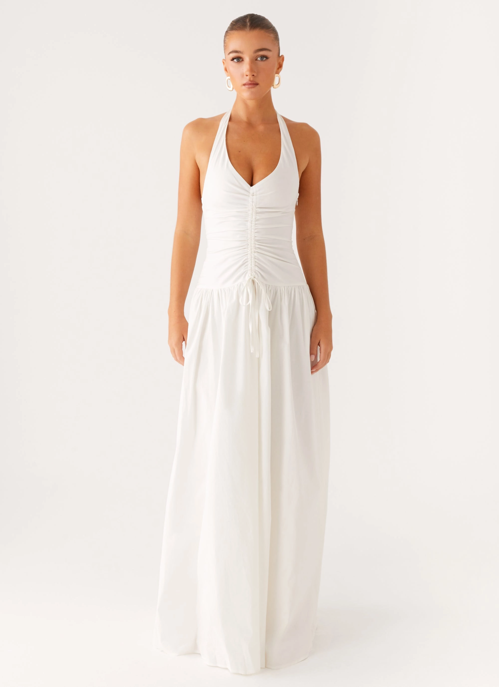 Elegant Fabric Autumn Essential Narnie Maxi Dress - Ivory