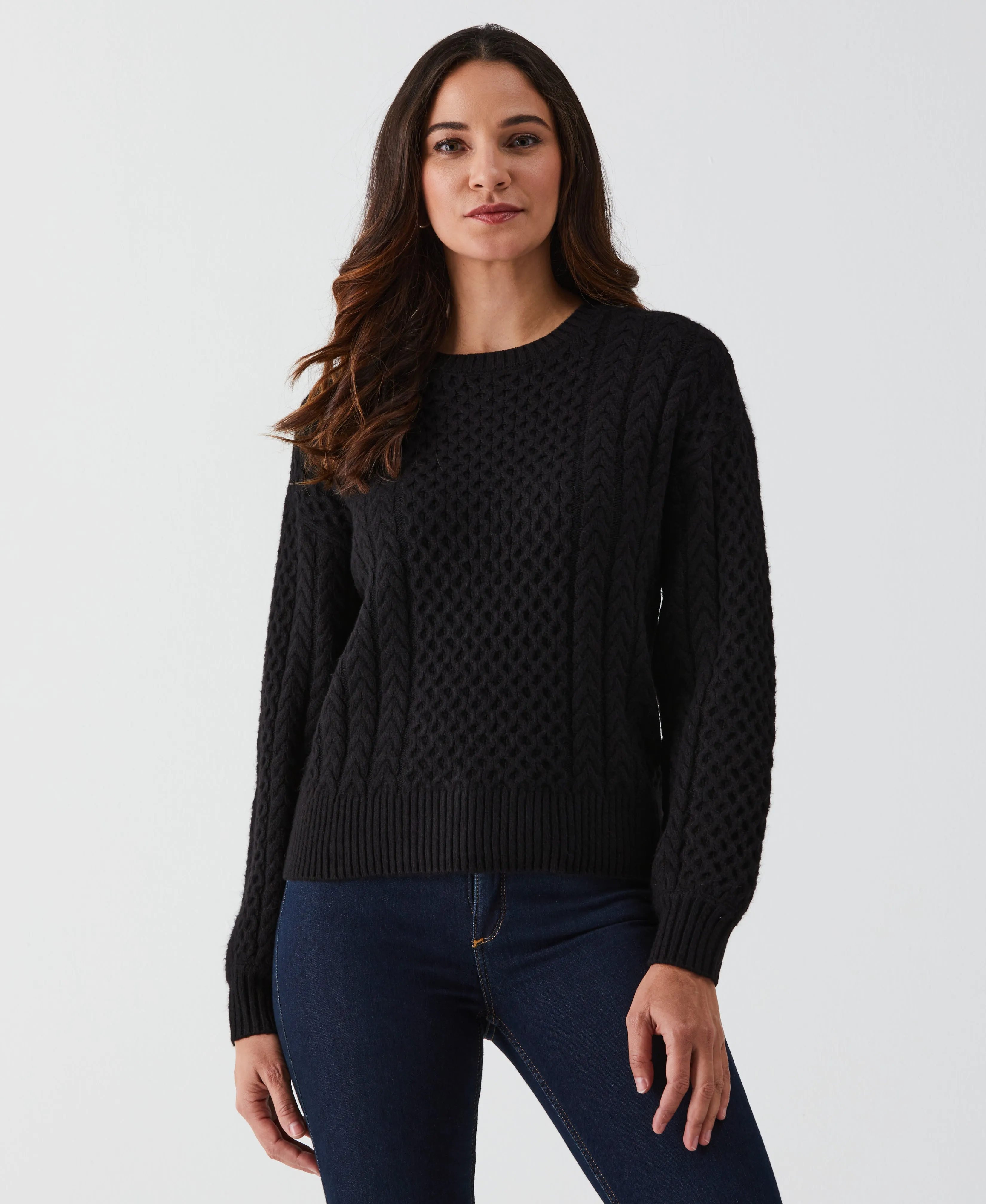 Relaxed Cable Knit Sweater Comfy Must-Have
