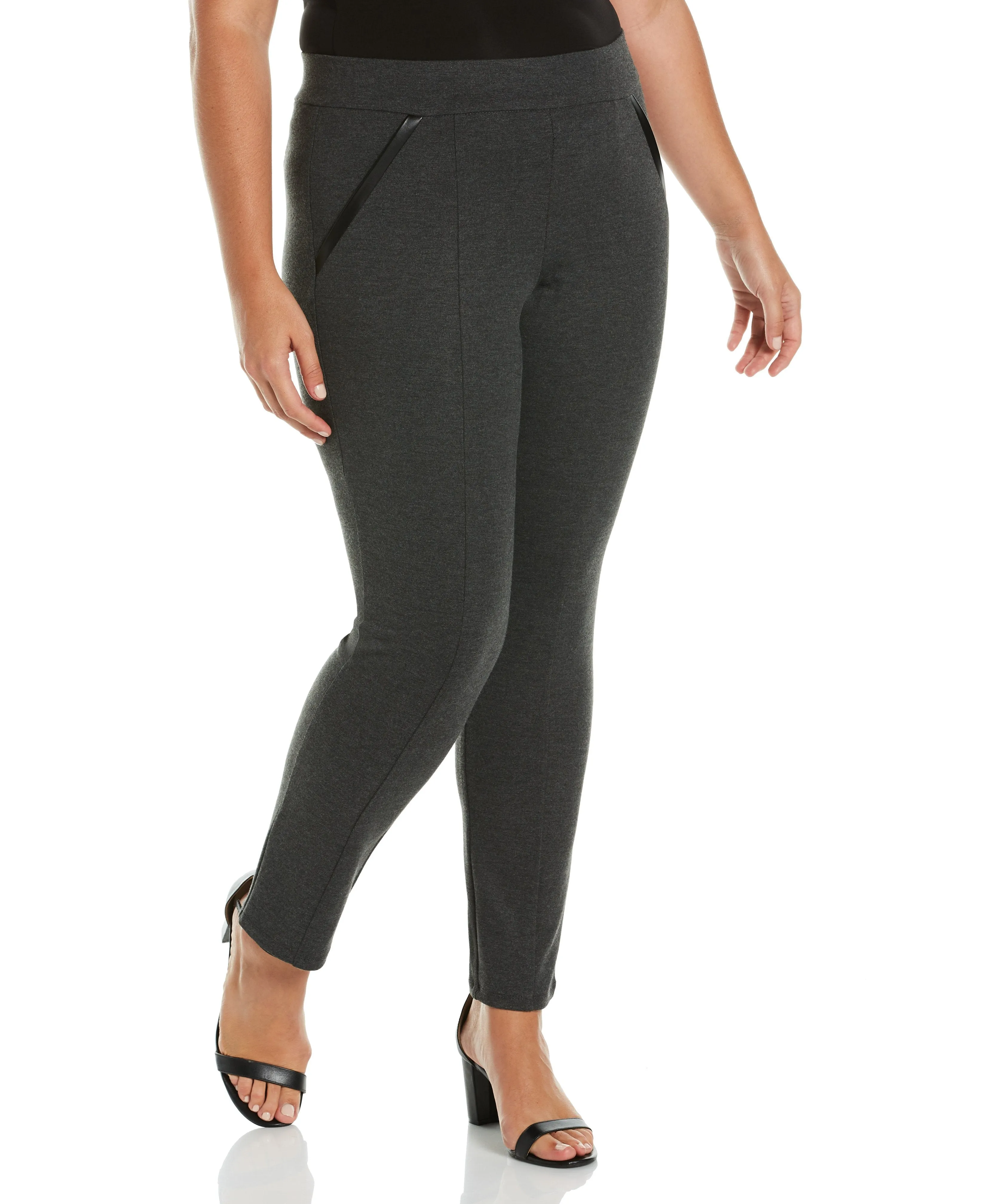 Plus Size Ponte Knit Slim Leg Pant - Comfort Fit Ultra Soft Inner Layer