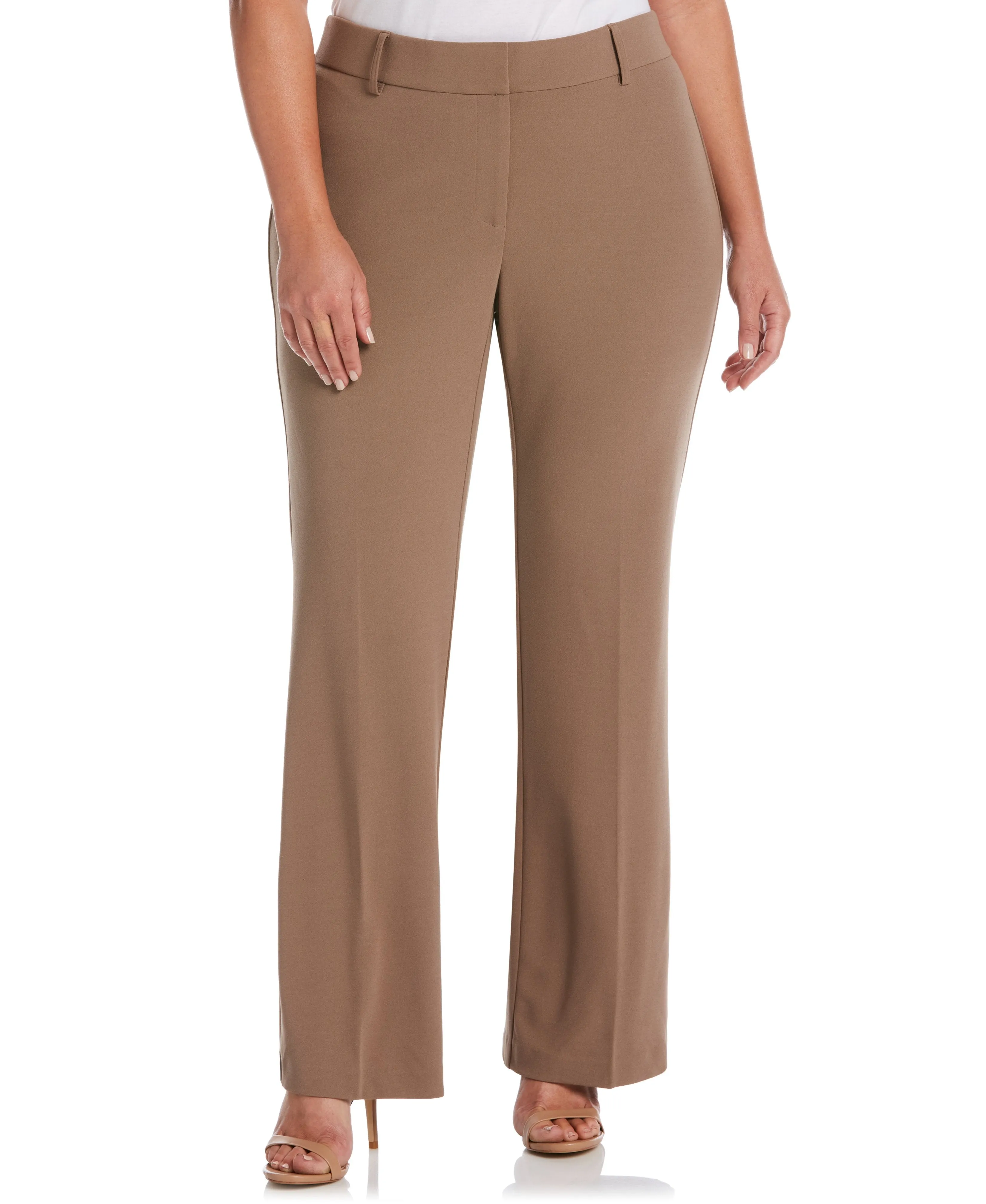 Plus Size Stretch Crepe Pant - Classic Fit Durable Hem