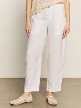 Relaxed Linen Cruiser Semi High Rise Pant Bleached White Quick Pack UVProtectiveLayer