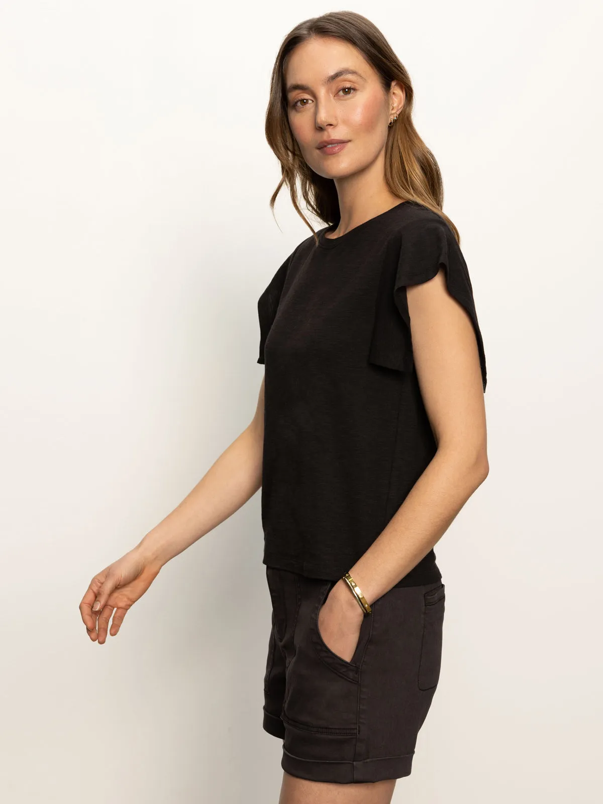 Relaxed Muscle Tee Black StretchTechnology