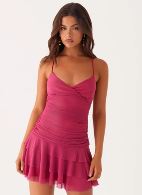 Emily Mini Dress - Fuchsia Breezy Mood