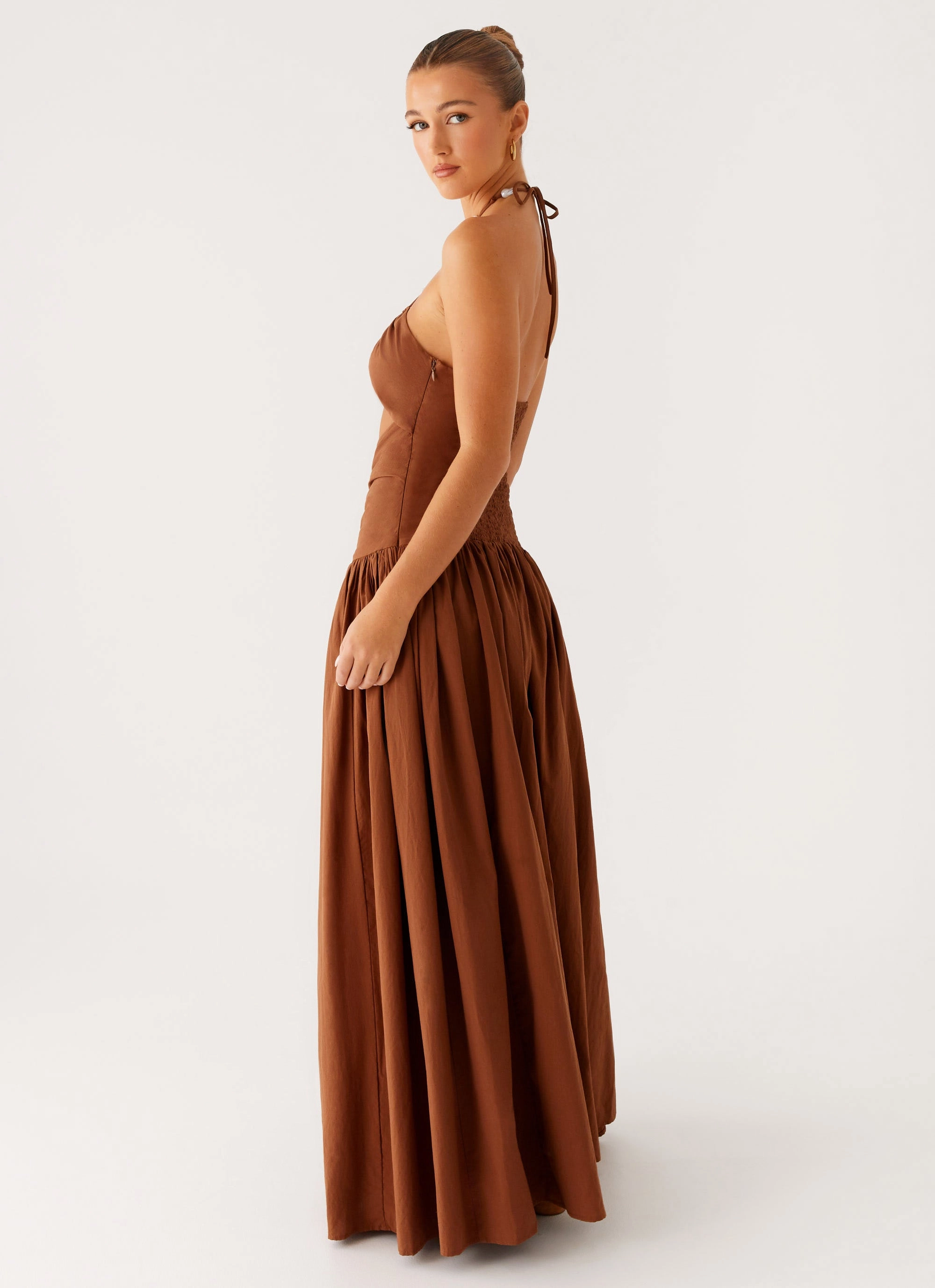 Light Wrap Tailored Style Paltrow Maxi Dress - Chocolate