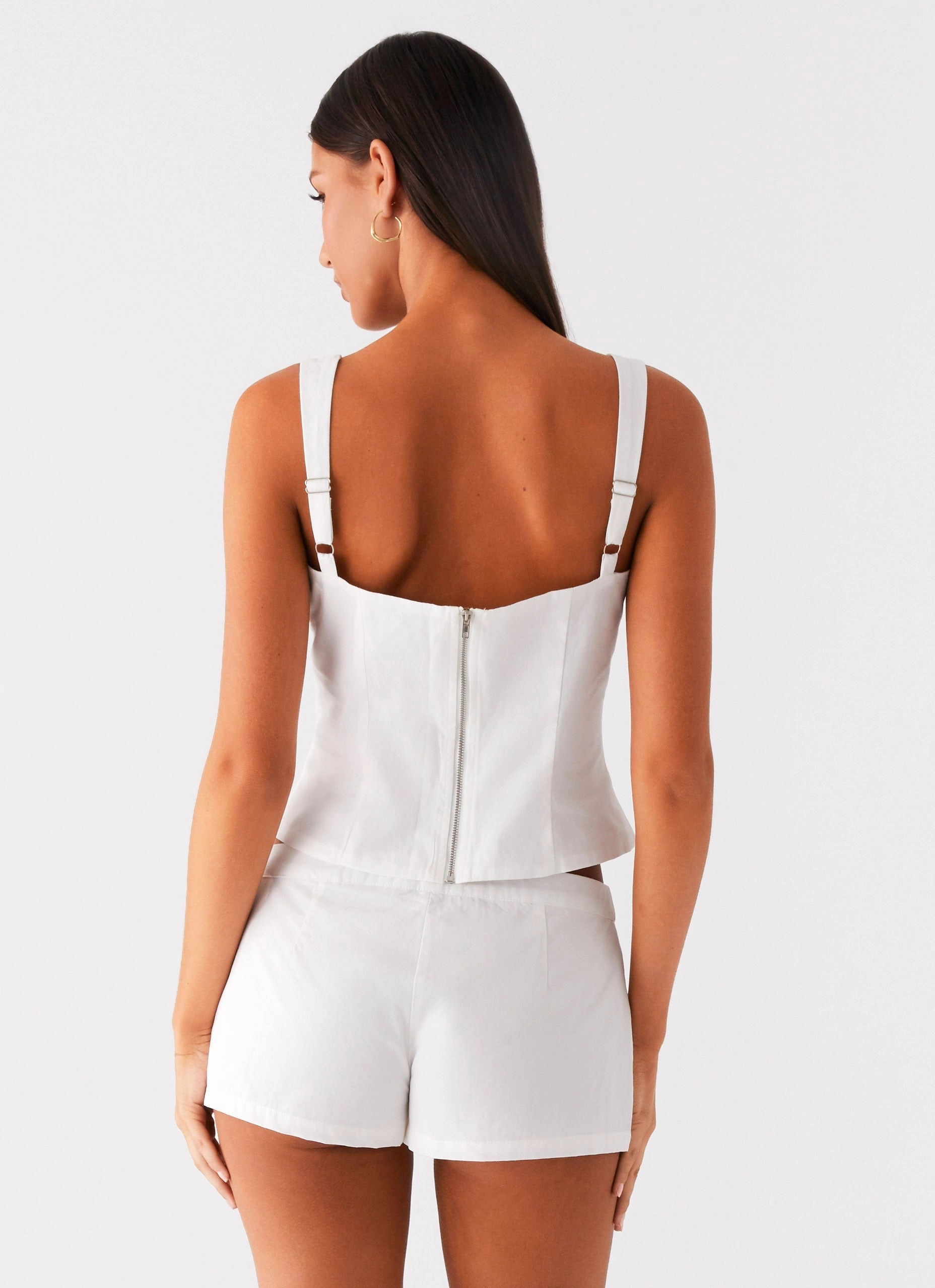 Coastline Bustier Top - White Neutral Tone Palette