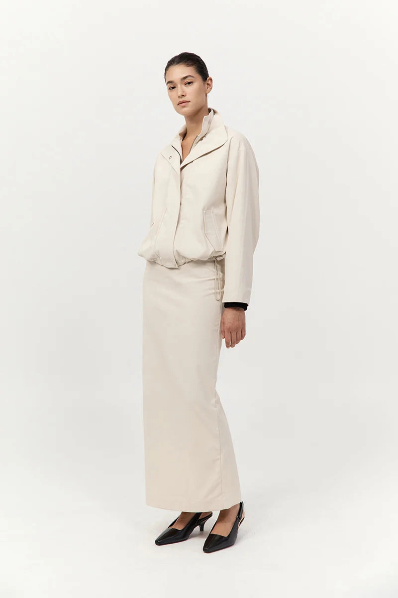 Flight Jacket in Putty Protective Layer Describe