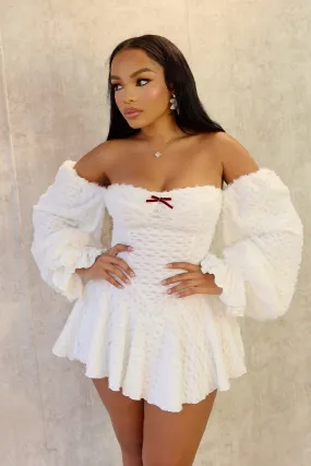 Flexible Cut Roxi Fuzzy Knit Flare Mini Dress