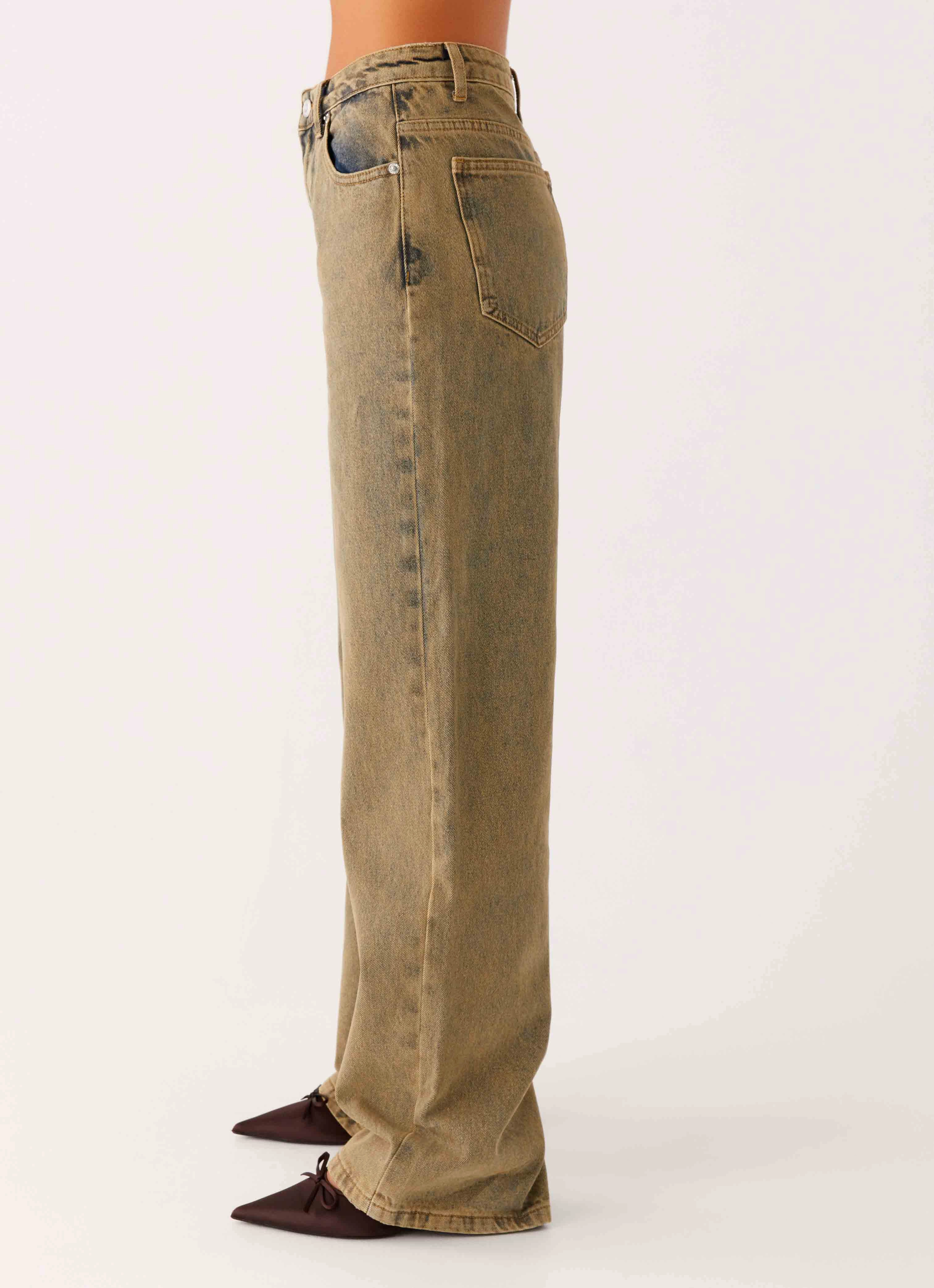 Soft Sustainable Back Again Straight Leg Denim Jeans - Brown Sand Wash