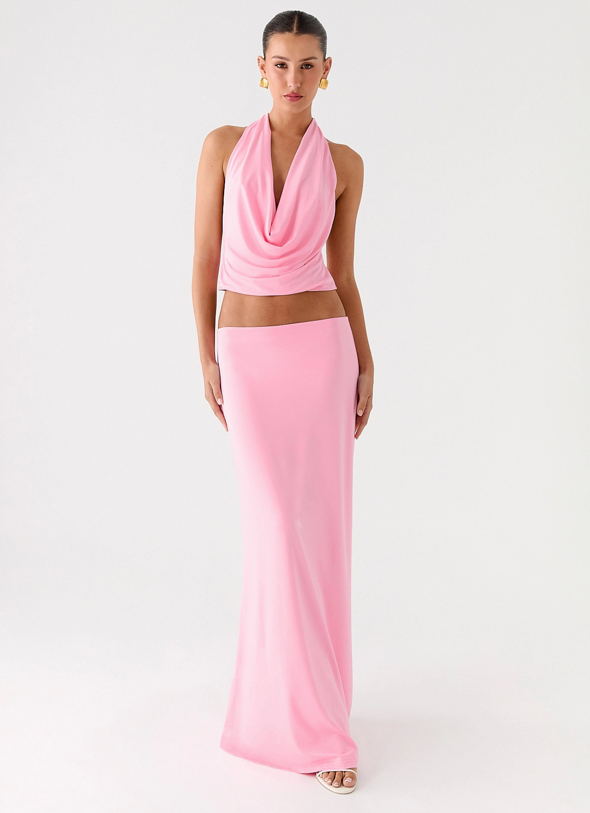 Ashi Maxi Skirt - Pink Breathable fabric