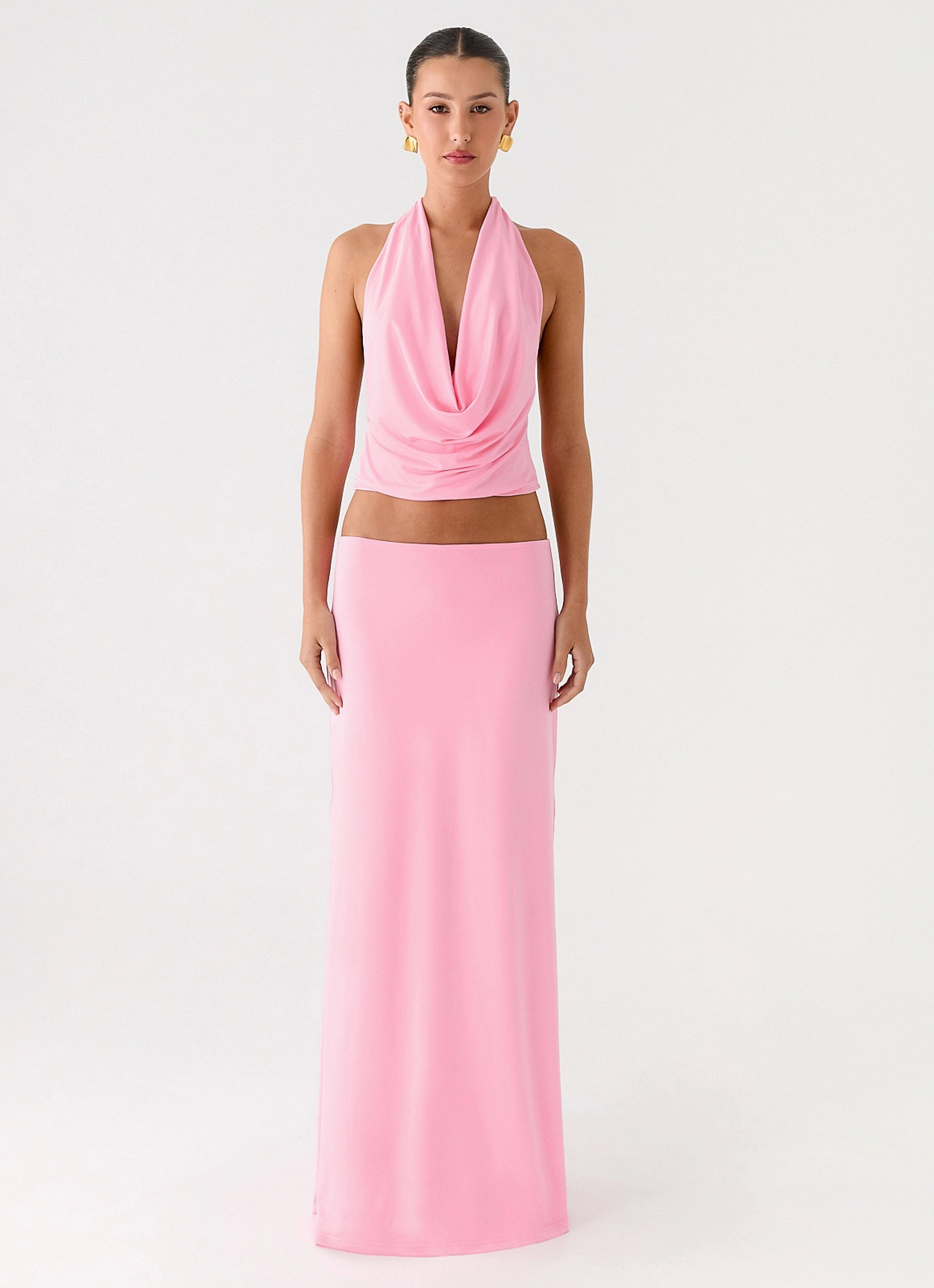 Ashi Maxi Skirt - Pink Washable fabric