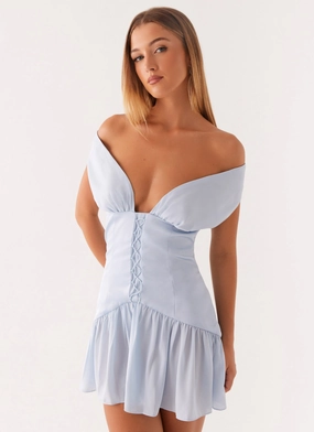 Dear Diary Mini Dress - Pastel Blue Unisex style
