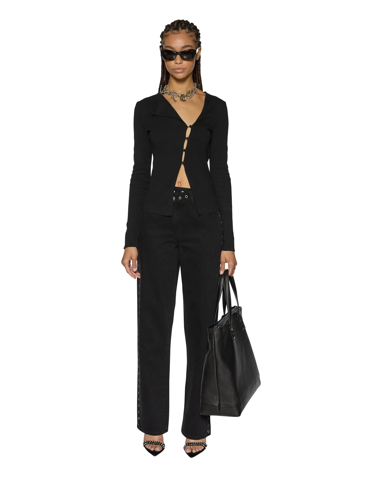 REWORK LS TOP BLACK TencelBlend Stretch Fit Top Adjustable Cuff System