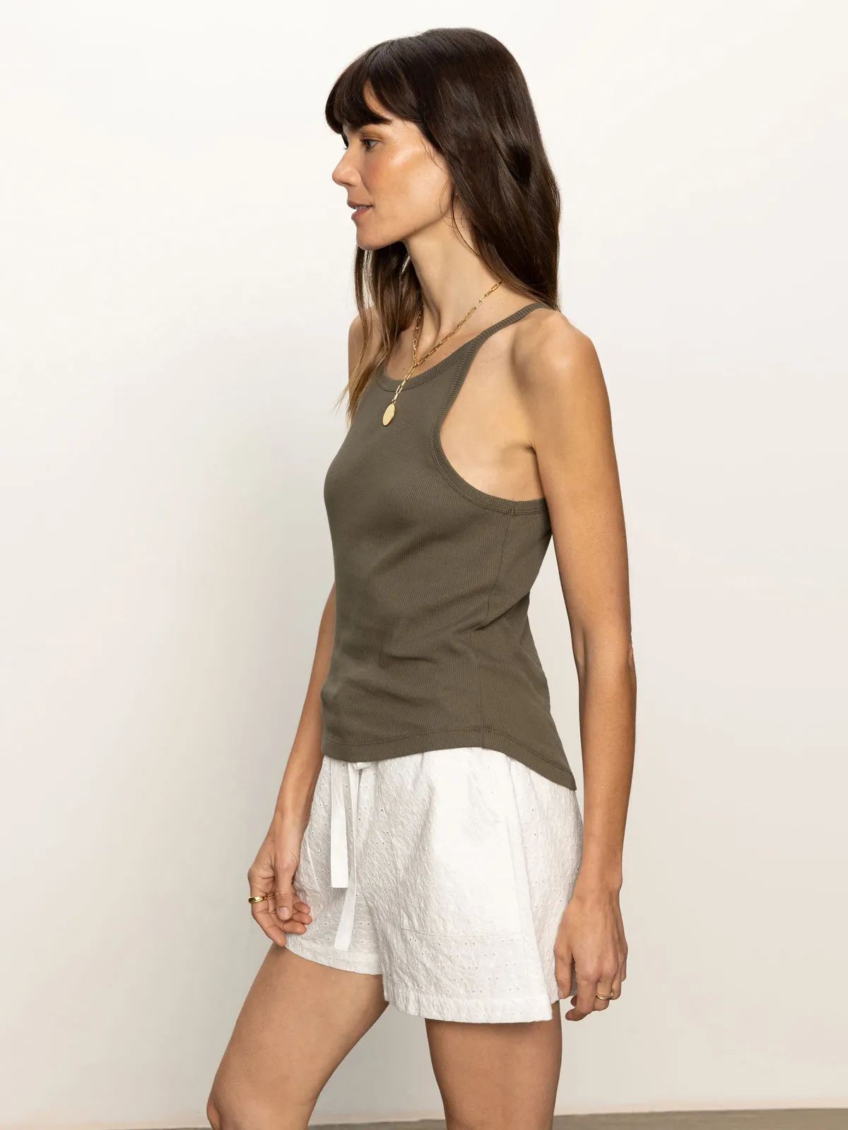 Ribbed Racer Tank Kalamata Low Profile Seaming