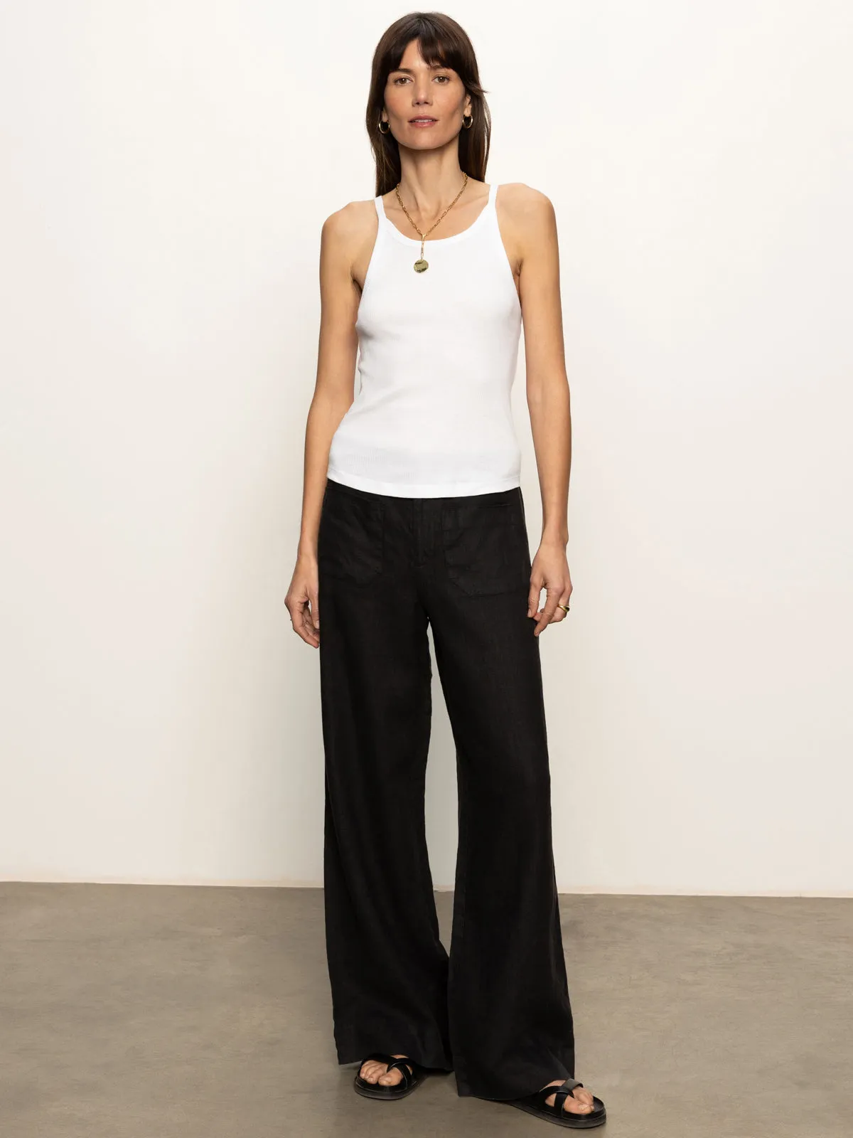 Ribbed Racer Tank White Minimalist Design Cozy Wear