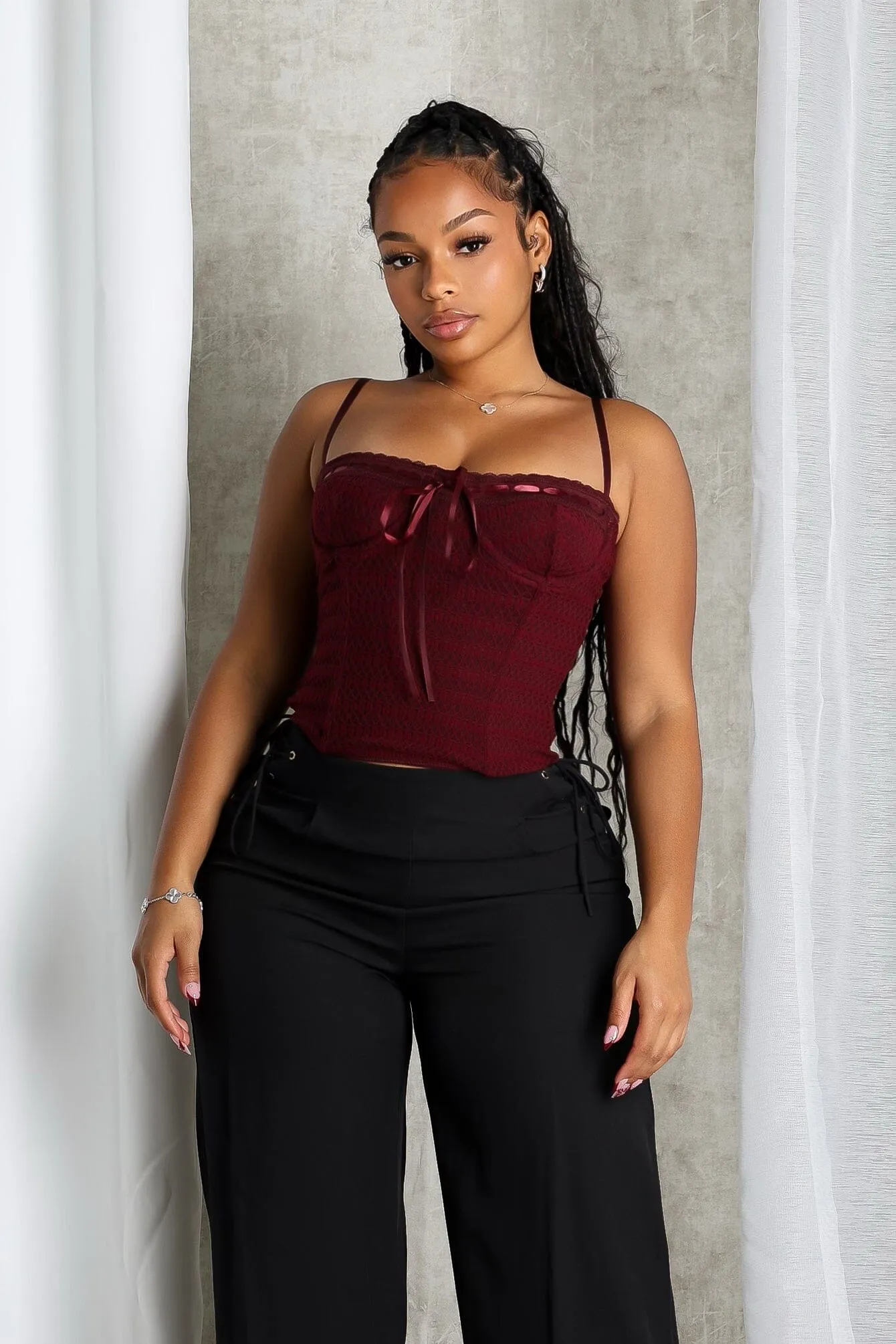 Ribbonelle Lace Bustier Top Low Profile Seaming