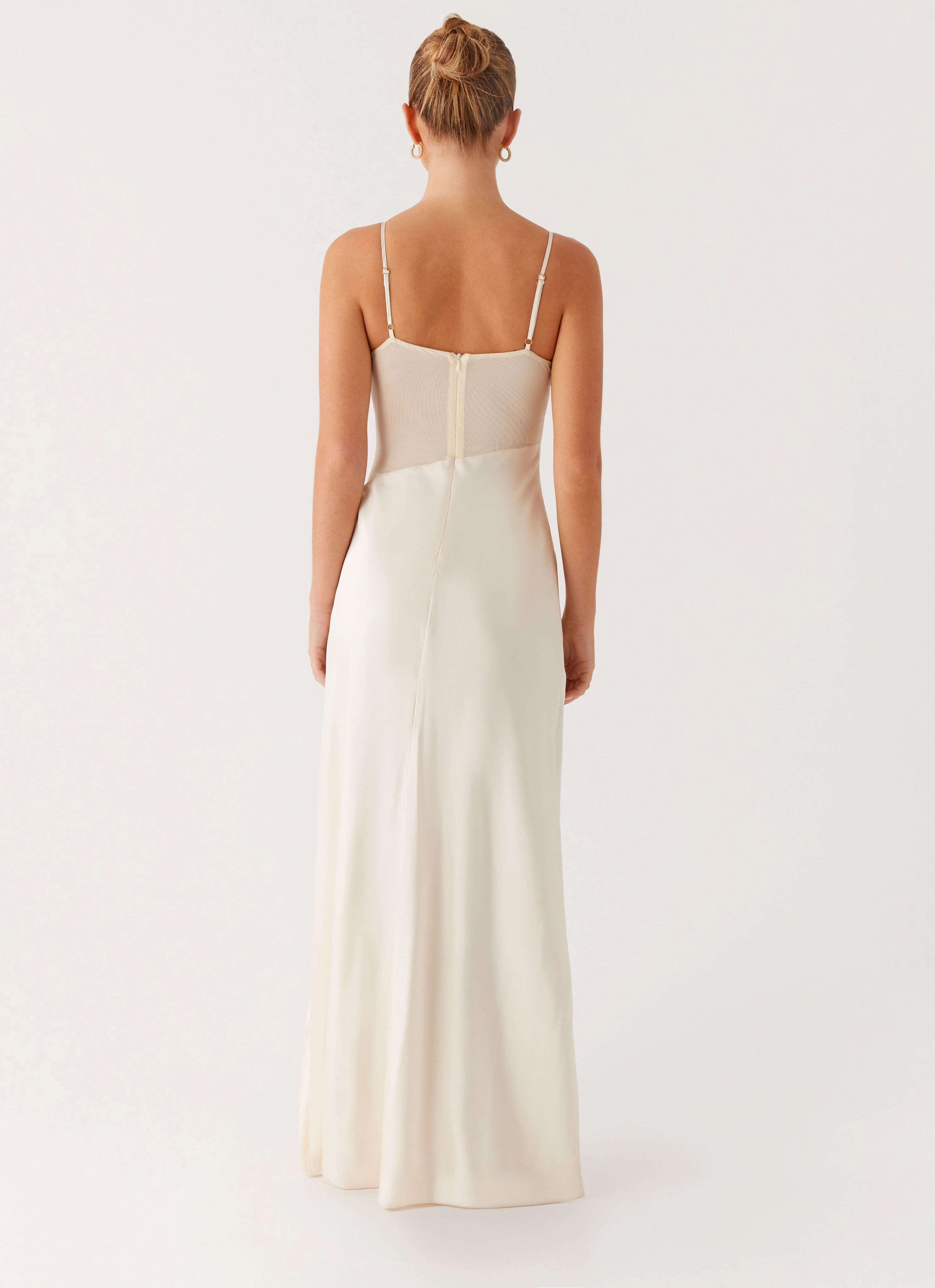 Global Style Comfortable Look Rising Sun Maxi Dress - Off White