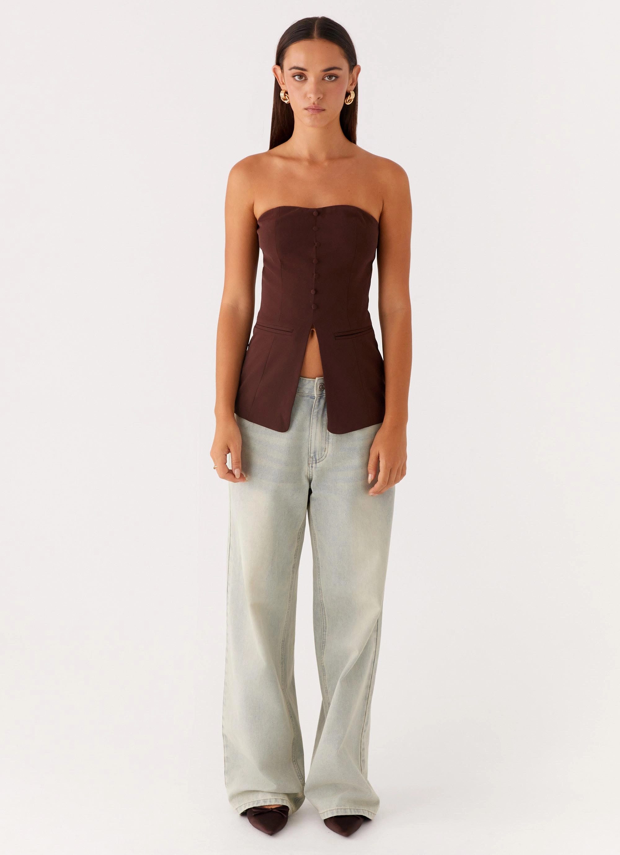 Riveria Strapless Top - Chocolate EcoCertified