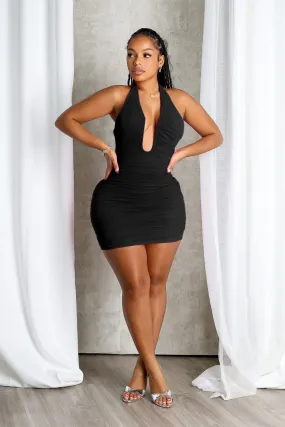 Theodora Sculpted Halter Mini Dress Pure Comfort