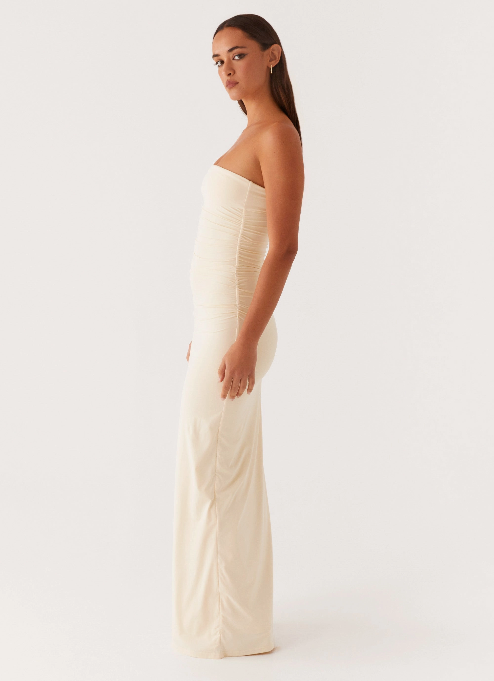 Romee Strapless Maxi Dress - Pastel Yellow Casual and Smart