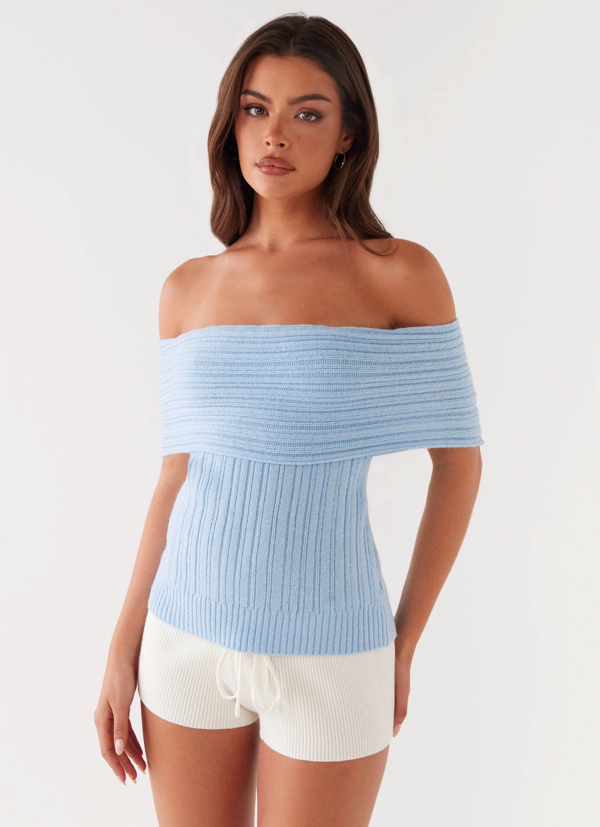 Rosen Knit Top - Blue Hooded Design Modular Layering System