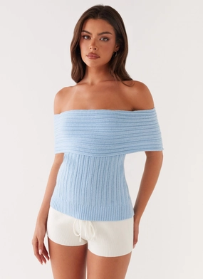 Rosen Knit Top - Blue Hooded Design Modular Layering System