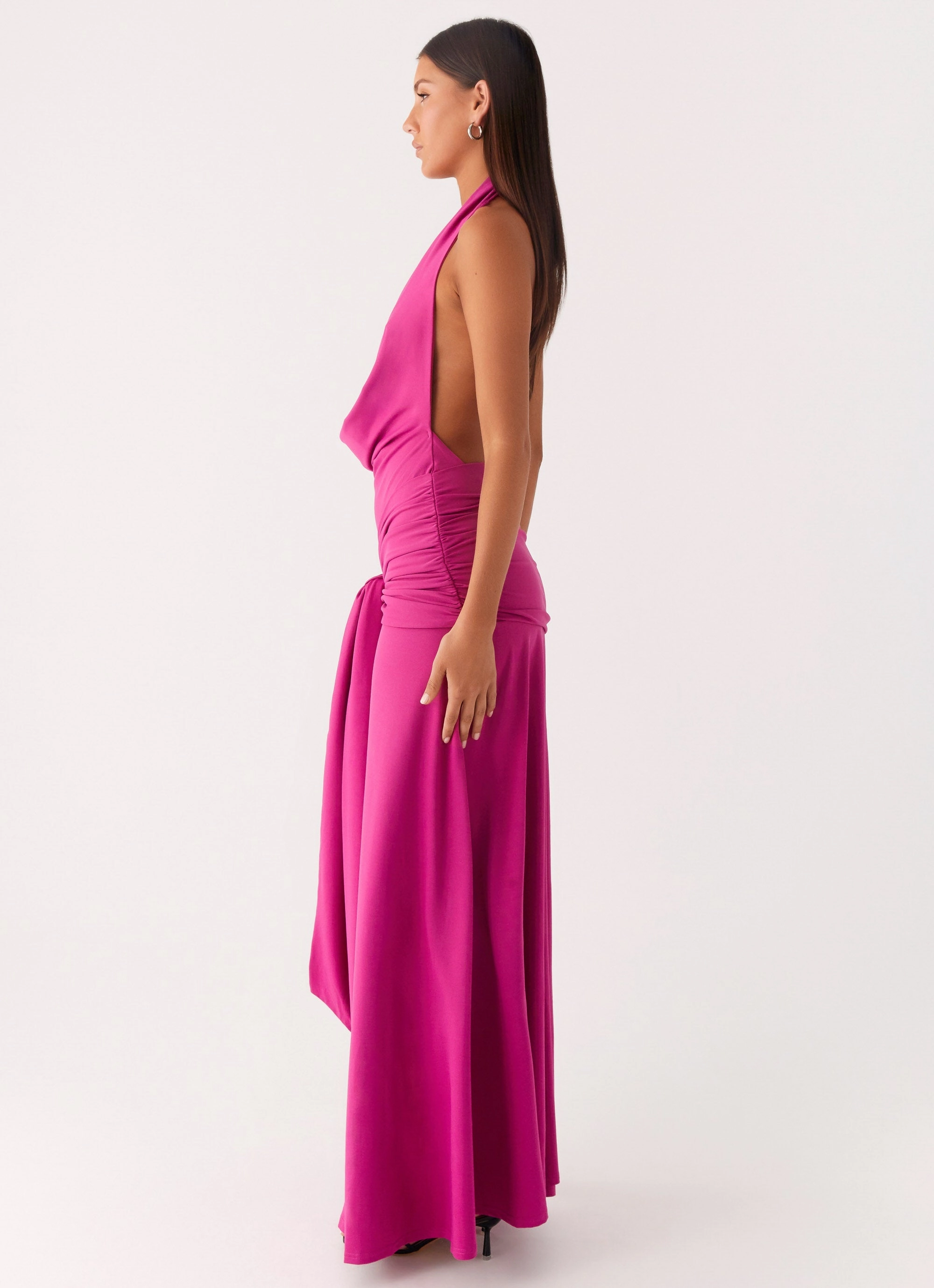 Rowan Ray Cowl Maxi Dress - Fuchsia Relaxed fit wear