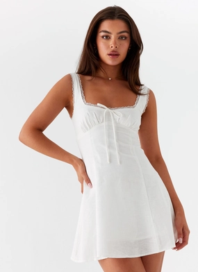 Rowena Mini Dress - White Water Repellent Collaboration Piece