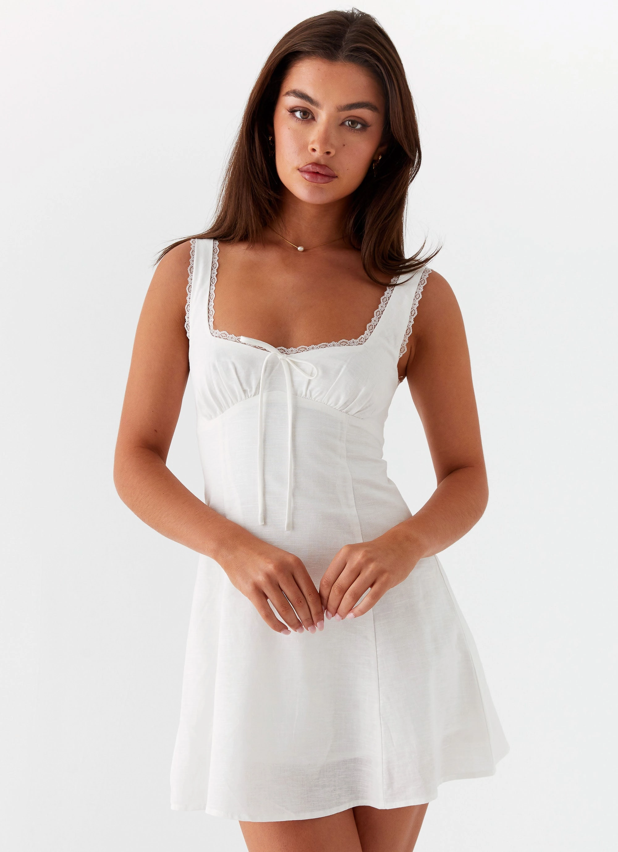 Rowena Mini Dress - White Road Trip Simple Flow