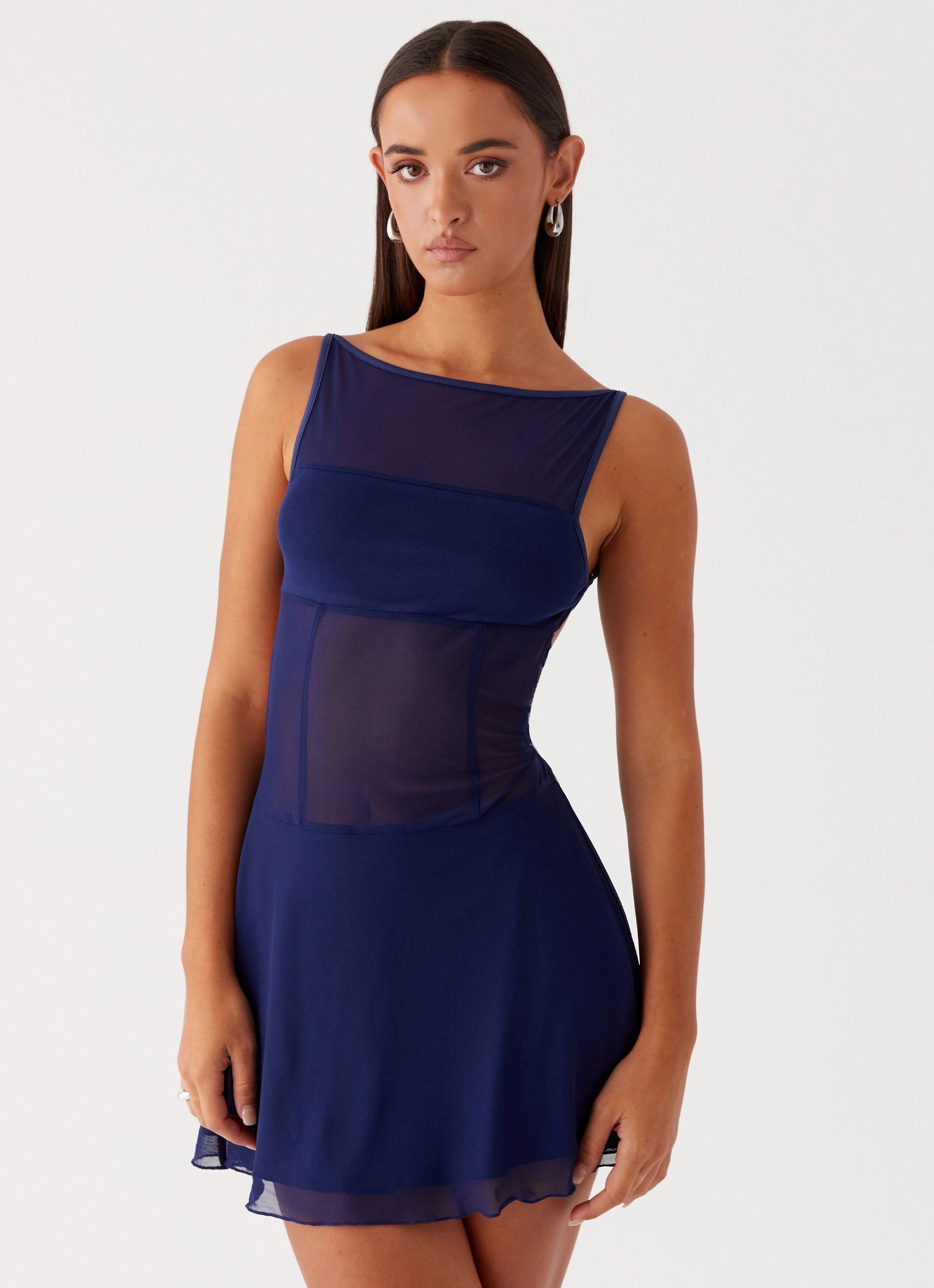 Bold Cut Roxanne Mini Dress - Navy